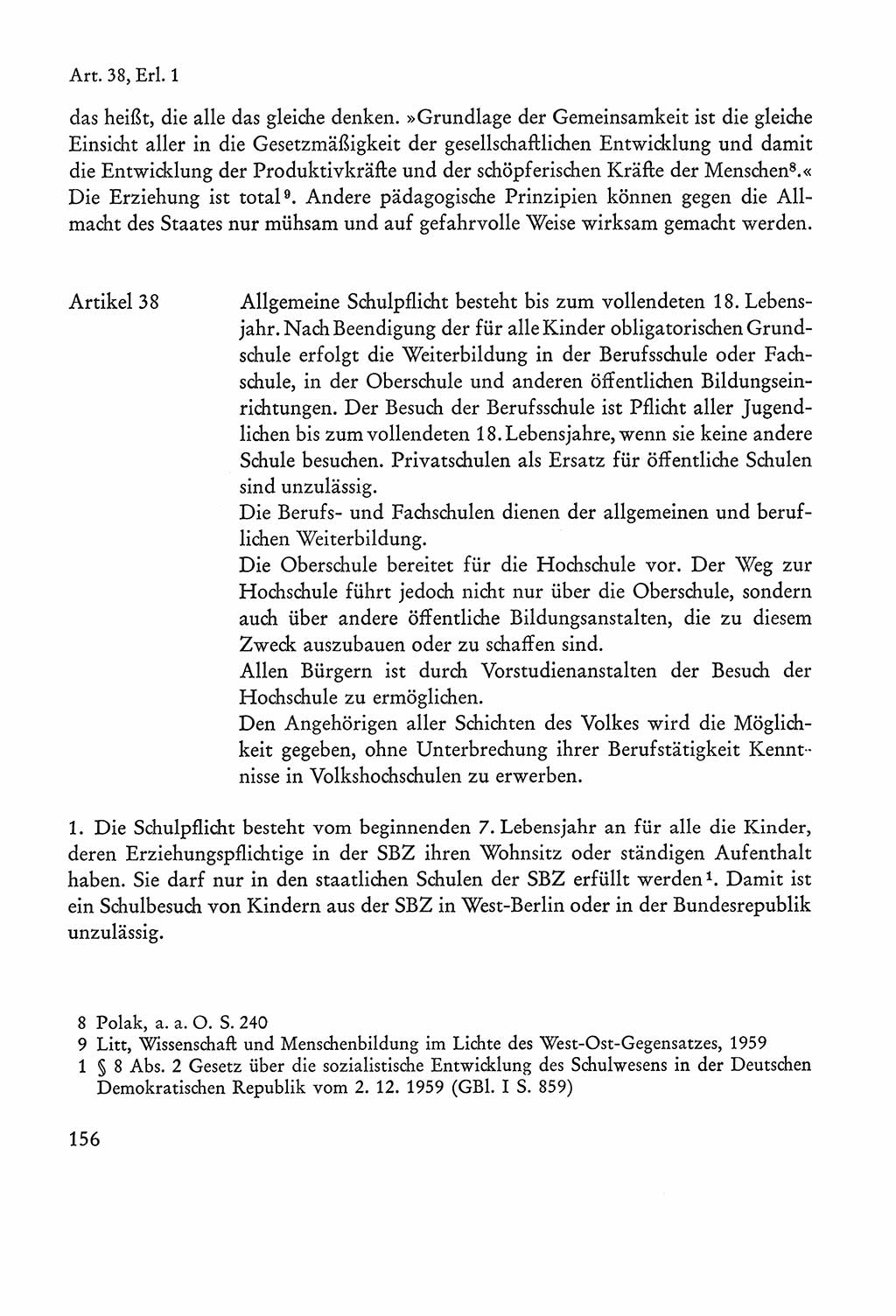 Verfassung der Sowjetischen Besatzungszone (SBZ) Deutschlands [Deutsche Demokratische Republik (DDR)], Text und Kommentar [Bundesrepublik Deutschland (BRD)] 1962, Seite 156 (Verf. SBZ Dtl. DDR Komm. BRD 1962, S. 156)