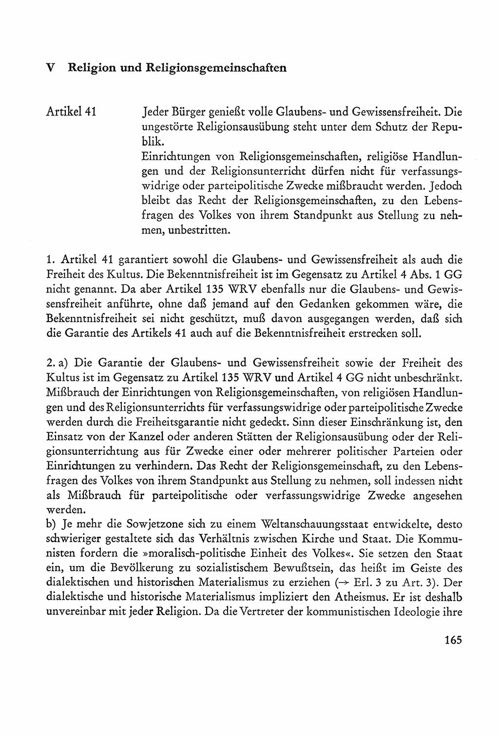 Verfassung der Sowjetischen Besatzungszone (SBZ) Deutschlands [Deutsche Demokratische Republik (DDR)], Text und Kommentar [Bundesrepublik Deutschland (BRD)] 1962, Seite 165 (Verf. SBZ Dtl. DDR Komm. BRD 1962, S. 165)
