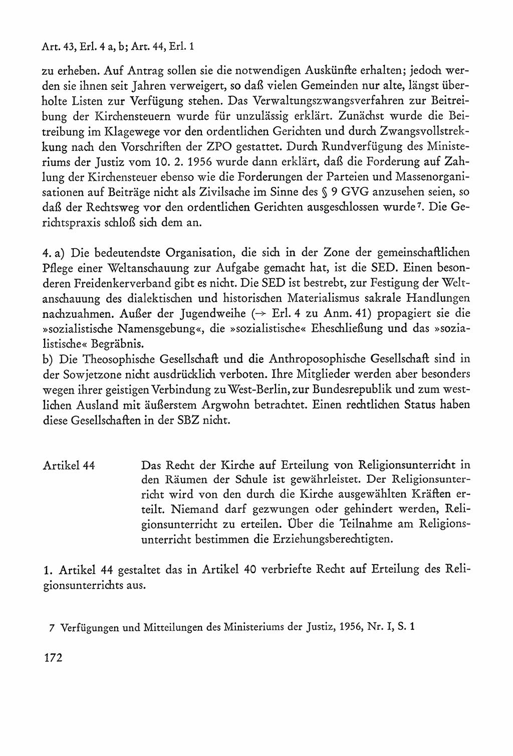 Verfassung der Sowjetischen Besatzungszone (SBZ) Deutschlands [Deutsche Demokratische Republik (DDR)], Text und Kommentar [Bundesrepublik Deutschland (BRD)] 1962, Seite 172 (Verf. SBZ Dtl. DDR Komm. BRD 1962, S. 172)