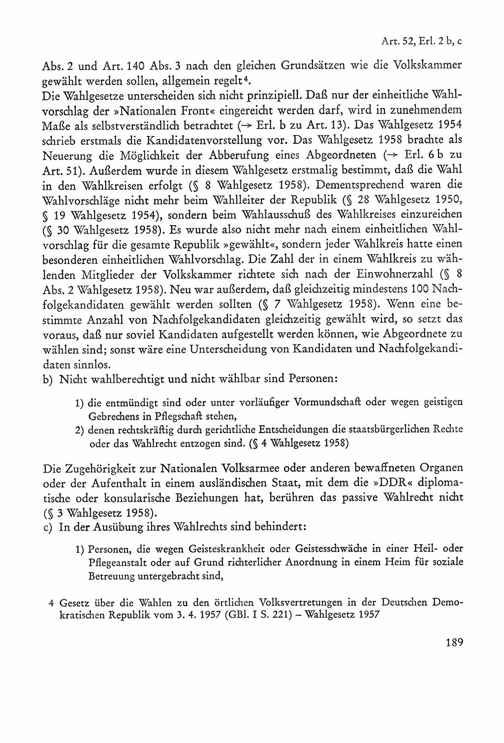 Verfassung der Sowjetischen Besatzungszone (SBZ) Deutschlands [Deutsche Demokratische Republik (DDR)], Text und Kommentar [Bundesrepublik Deutschland (BRD)] 1962, Seite 189 (Verf. SBZ Dtl. DDR Komm. BRD 1962, S. 189)