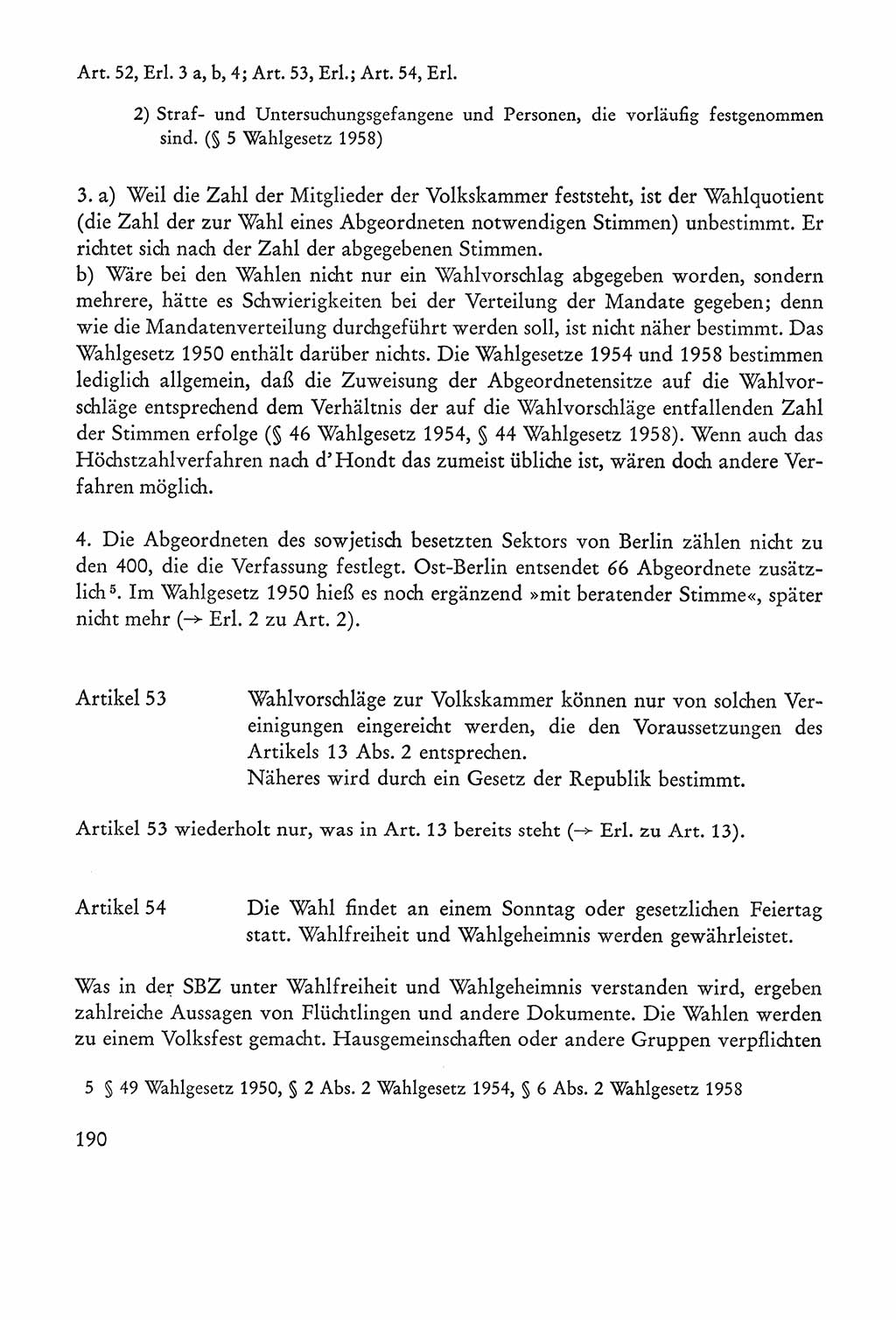 Verfassung der Sowjetischen Besatzungszone (SBZ) Deutschlands [Deutsche Demokratische Republik (DDR)], Text und Kommentar [Bundesrepublik Deutschland (BRD)] 1962, Seite 190 (Verf. SBZ Dtl. DDR Komm. BRD 1962, S. 190)