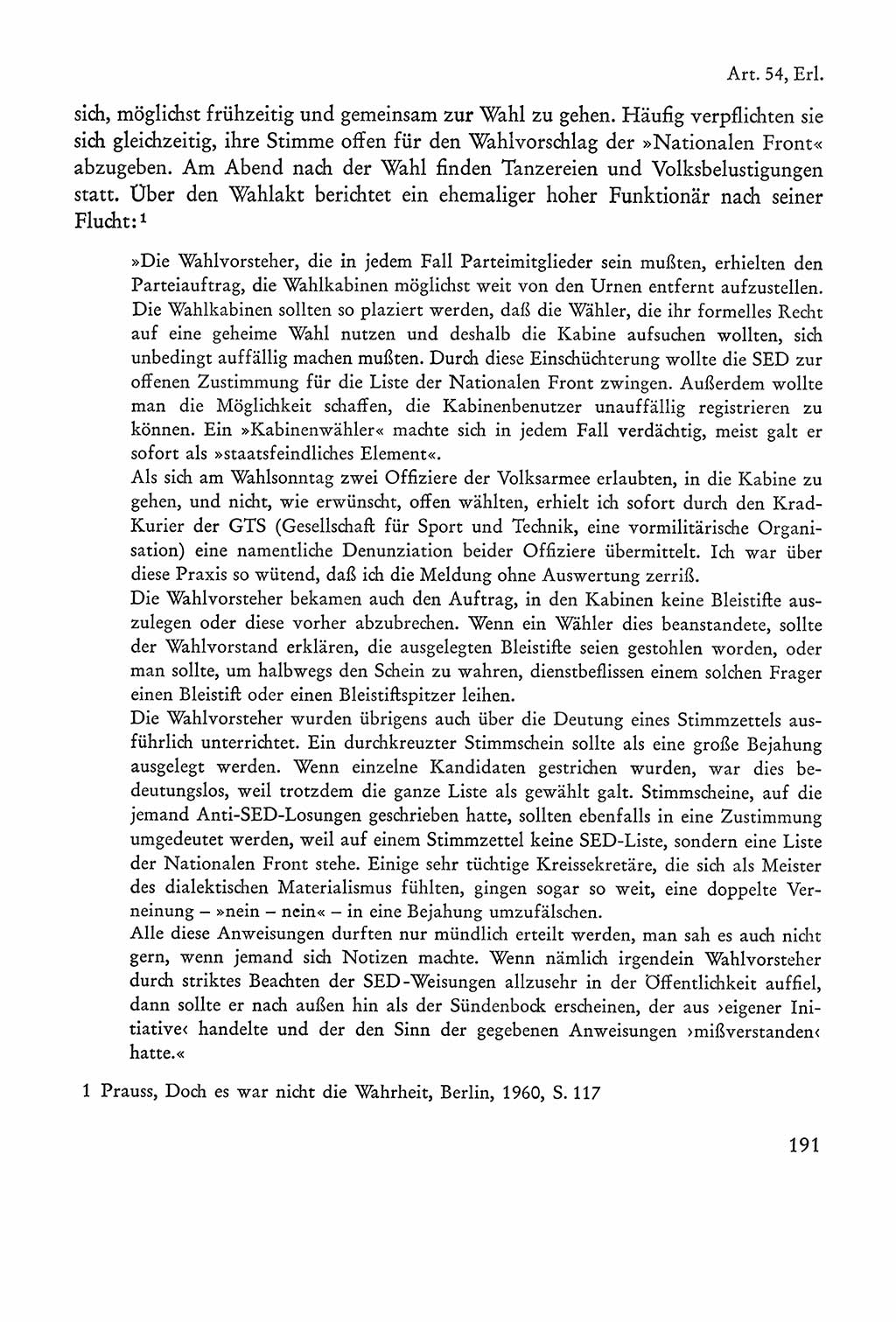 Verfassung der Sowjetischen Besatzungszone (SBZ) Deutschlands [Deutsche Demokratische Republik (DDR)], Text und Kommentar [Bundesrepublik Deutschland (BRD)] 1962, Seite 191 (Verf. SBZ Dtl. DDR Komm. BRD 1962, S. 191)