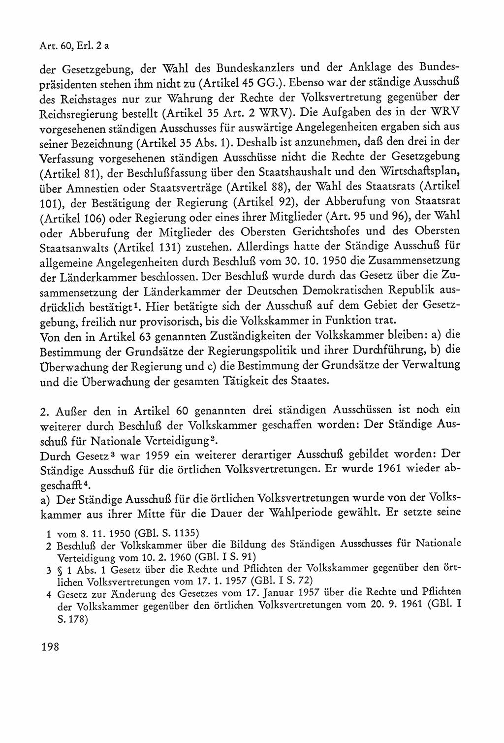 Verfassung der Sowjetischen Besatzungszone (SBZ) Deutschlands [Deutsche Demokratische Republik (DDR)], Text und Kommentar [Bundesrepublik Deutschland (BRD)] 1962, Seite 198 (Verf. SBZ Dtl. DDR Komm. BRD 1962, S. 198)