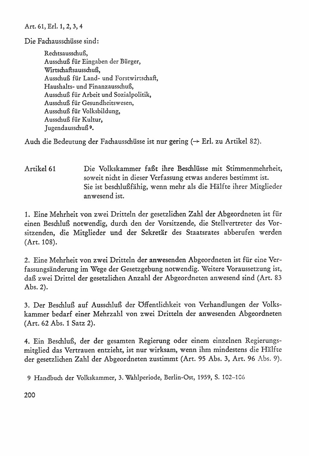 Verfassung der Sowjetischen Besatzungszone (SBZ) Deutschlands [Deutsche Demokratische Republik (DDR)], Text und Kommentar [Bundesrepublik Deutschland (BRD)] 1962, Seite 200 (Verf. SBZ Dtl. DDR Komm. BRD 1962, S. 200)