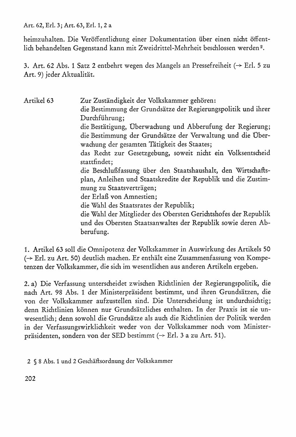 Verfassung der Sowjetischen Besatzungszone (SBZ) Deutschlands [Deutsche Demokratische Republik (DDR)], Text und Kommentar [Bundesrepublik Deutschland (BRD)] 1962, Seite 202 (Verf. SBZ Dtl. DDR Komm. BRD 1962, S. 202)