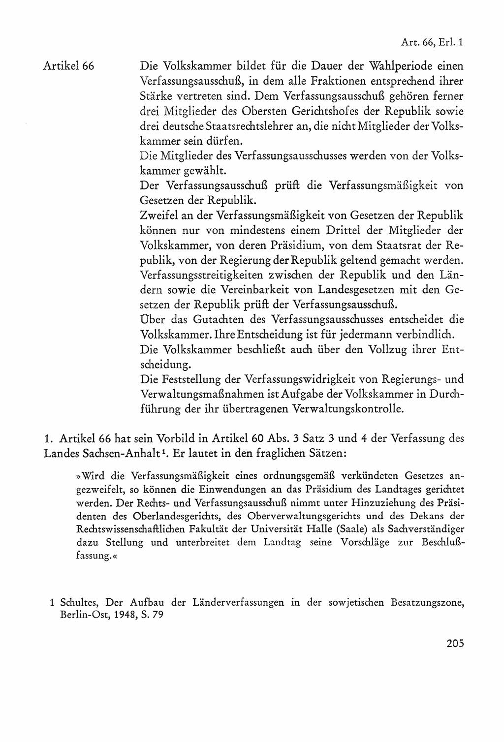 Verfassung der Sowjetischen Besatzungszone (SBZ) Deutschlands [Deutsche Demokratische Republik (DDR)], Text und Kommentar [Bundesrepublik Deutschland (BRD)] 1962, Seite 205 (Verf. SBZ Dtl. DDR Komm. BRD 1962, S. 205)