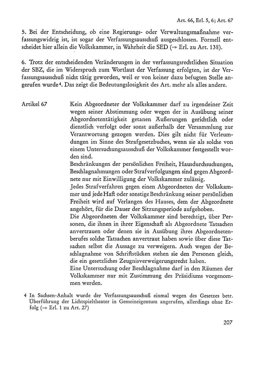 Verfassung der Sowjetischen Besatzungszone (SBZ) Deutschlands [Deutsche Demokratische Republik (DDR)], Text und Kommentar [Bundesrepublik Deutschland (BRD)] 1962, Seite 207 (Verf. SBZ Dtl. DDR Komm. BRD 1962, S. 207)