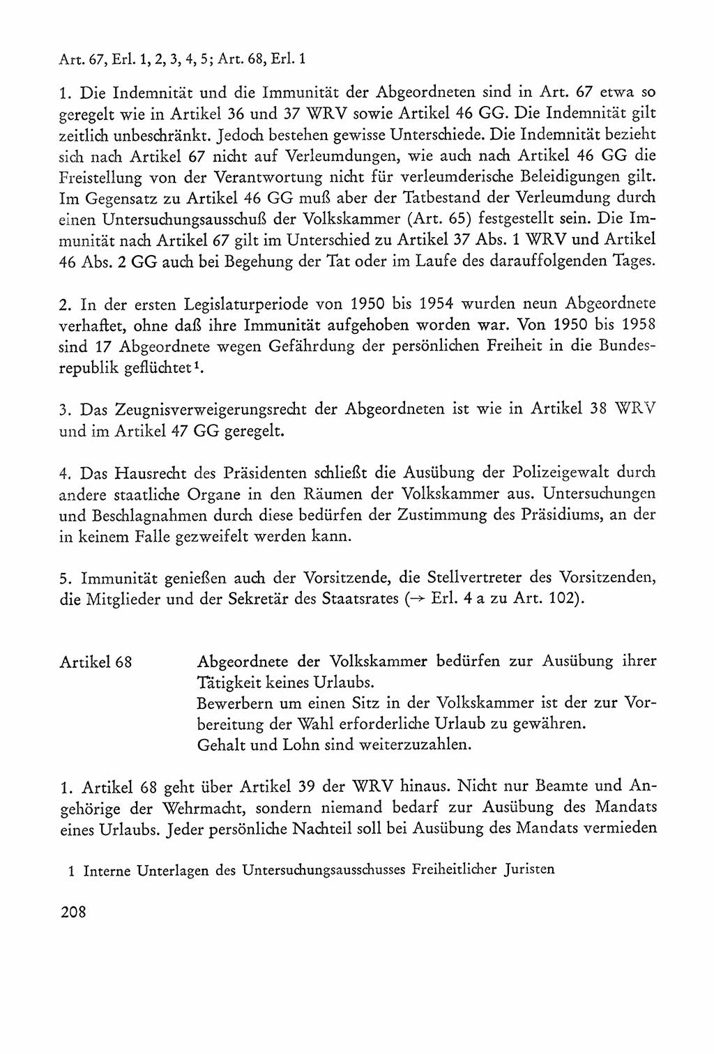 Verfassung der Sowjetischen Besatzungszone (SBZ) Deutschlands [Deutsche Demokratische Republik (DDR)], Text und Kommentar [Bundesrepublik Deutschland (BRD)] 1962, Seite 208 (Verf. SBZ Dtl. DDR Komm. BRD 1962, S. 208)