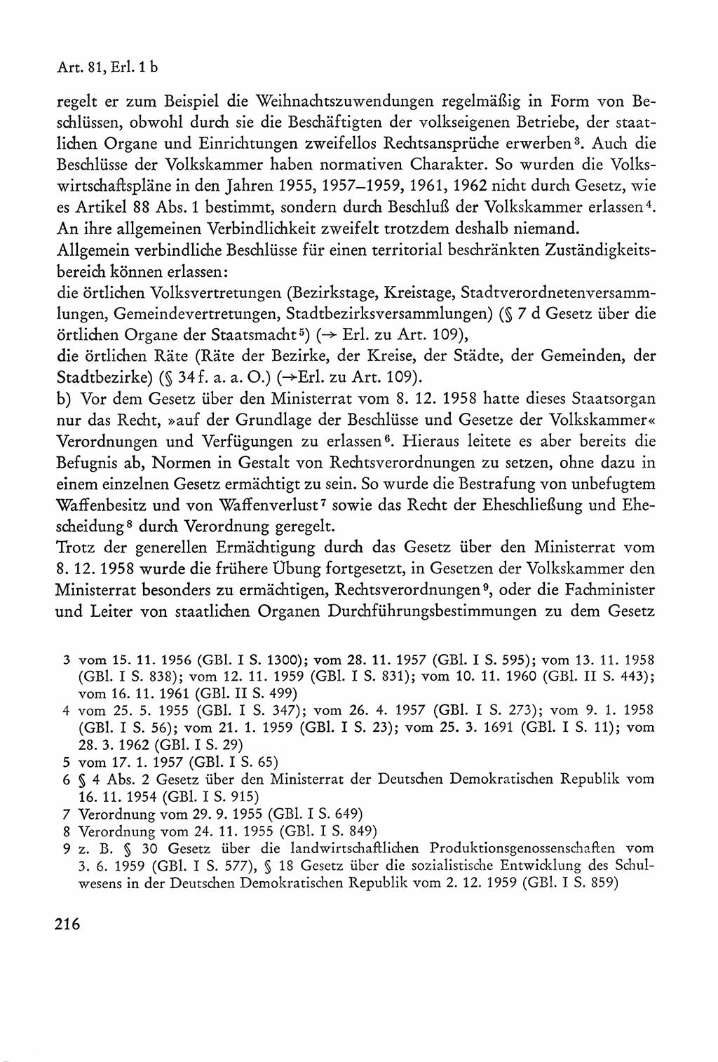 Verfassung der Sowjetischen Besatzungszone (SBZ) Deutschlands [Deutsche Demokratische Republik (DDR)], Text und Kommentar [Bundesrepublik Deutschland (BRD)] 1962, Seite 216 (Verf. SBZ Dtl. DDR Komm. BRD 1962, S. 216)