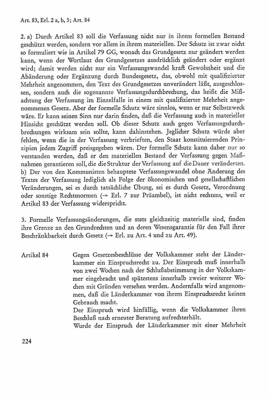 Verfassung der Sowjetischen Besatzungszone (SBZ) Deutschlands [Deutsche Demokratische Republik (DDR)], Text und Kommentar [Bundesrepublik Deutschland (BRD)] 1962, Seite 224 (Verf. SBZ Dtl. DDR Komm. BRD 1962, S. 224)