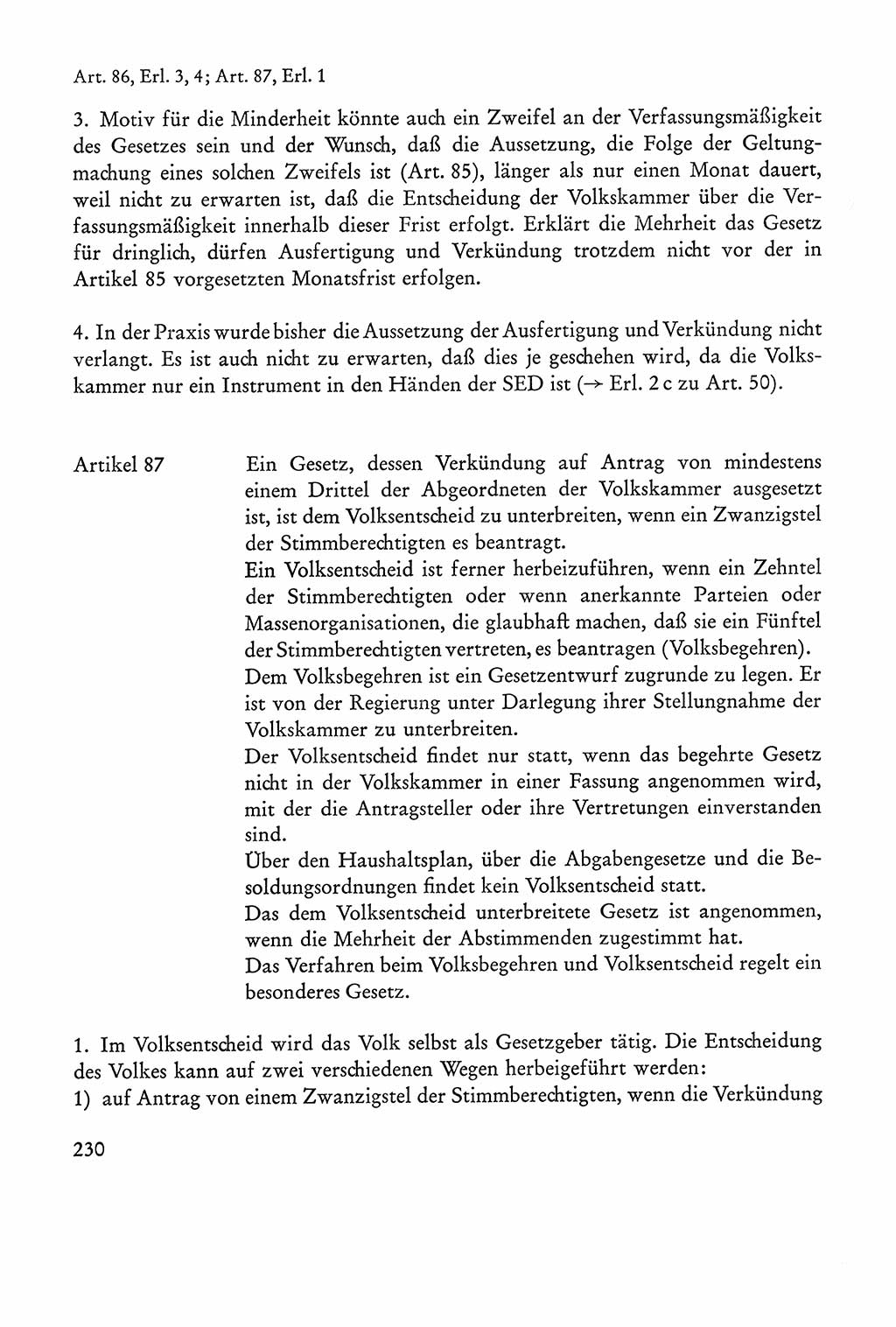 Verfassung der Sowjetischen Besatzungszone (SBZ) Deutschlands [Deutsche Demokratische Republik (DDR)], Text und Kommentar [Bundesrepublik Deutschland (BRD)] 1962, Seite 230 (Verf. SBZ Dtl. DDR Komm. BRD 1962, S. 230)