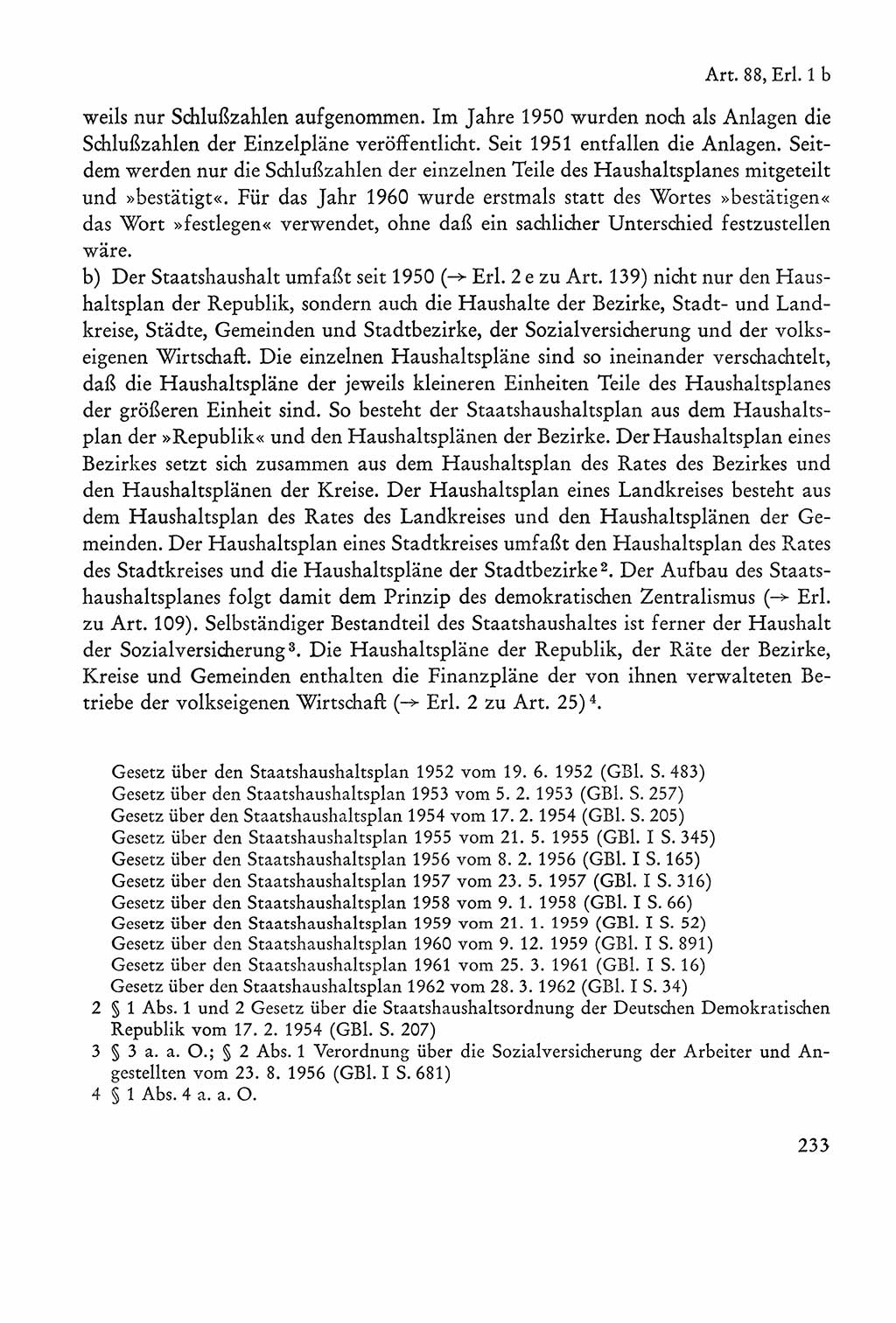 Verfassung der Sowjetischen Besatzungszone (SBZ) Deutschlands [Deutsche Demokratische Republik (DDR)], Text und Kommentar [Bundesrepublik Deutschland (BRD)] 1962, Seite 233 (Verf. SBZ Dtl. DDR Komm. BRD 1962, S. 233)