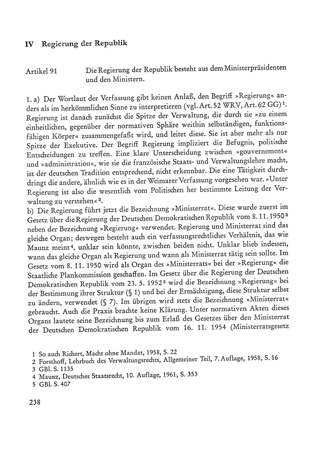 Verfassung der Sowjetischen Besatzungszone (SBZ) Deutschlands [Deutsche Demokratische Republik (DDR)], Text und Kommentar [Bundesrepublik Deutschland (BRD)] 1962, Seite 238 (Verf. SBZ Dtl. DDR Komm. BRD 1962, S. 238)