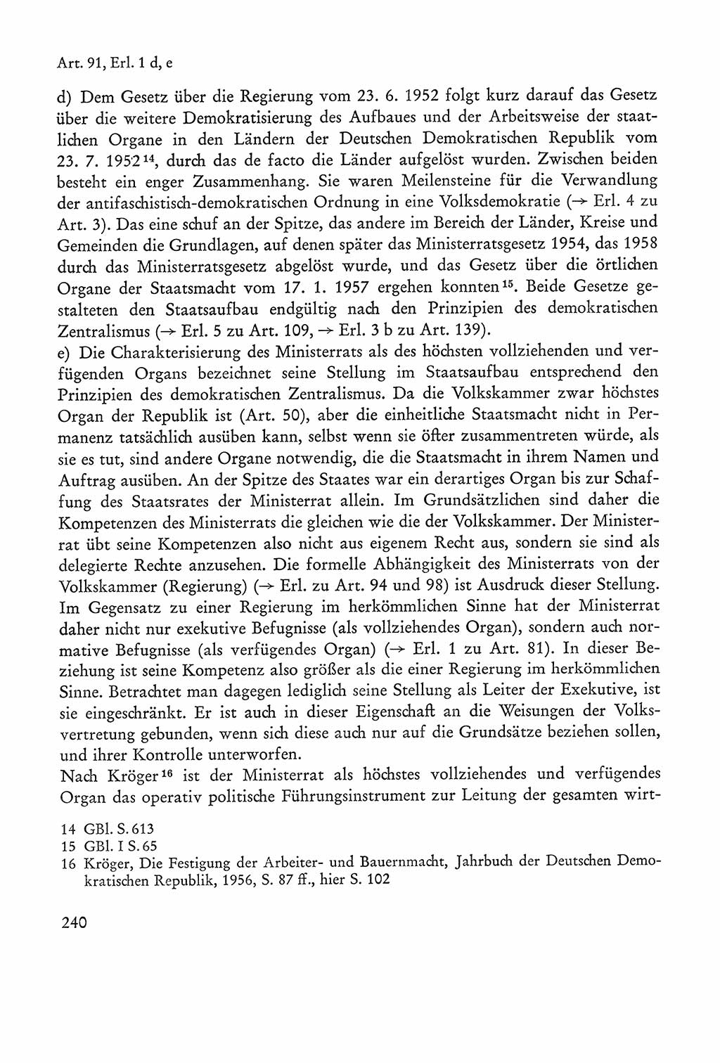 Verfassung der Sowjetischen Besatzungszone (SBZ) Deutschlands [Deutsche Demokratische Republik (DDR)], Text und Kommentar [Bundesrepublik Deutschland (BRD)] 1962, Seite 240 (Verf. SBZ Dtl. DDR Komm. BRD 1962, S. 240)