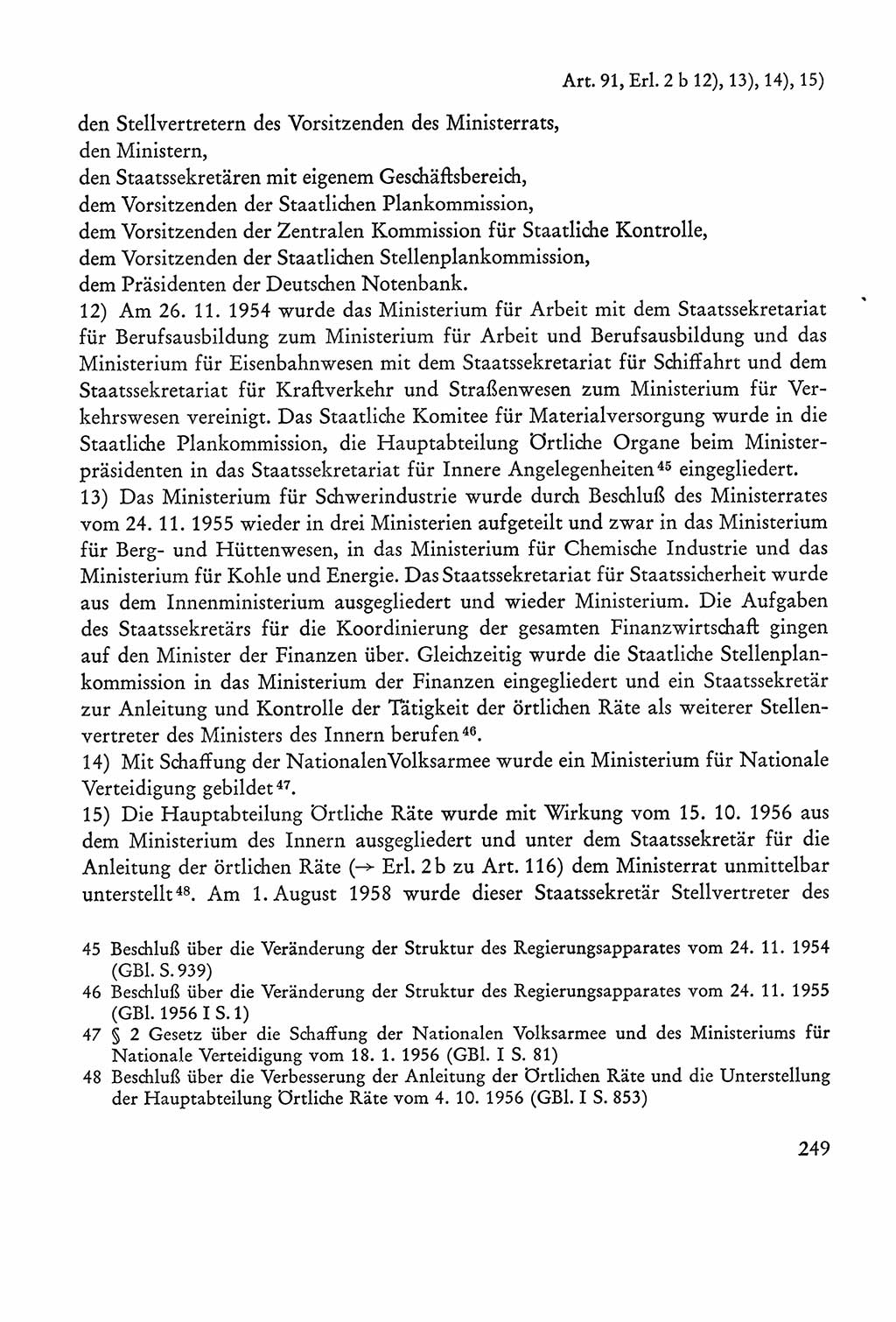 Verfassung der Sowjetischen Besatzungszone (SBZ) Deutschlands [Deutsche Demokratische Republik (DDR)], Text und Kommentar [Bundesrepublik Deutschland (BRD)] 1962, Seite 249 (Verf. SBZ Dtl. DDR Komm. BRD 1962, S. 249)