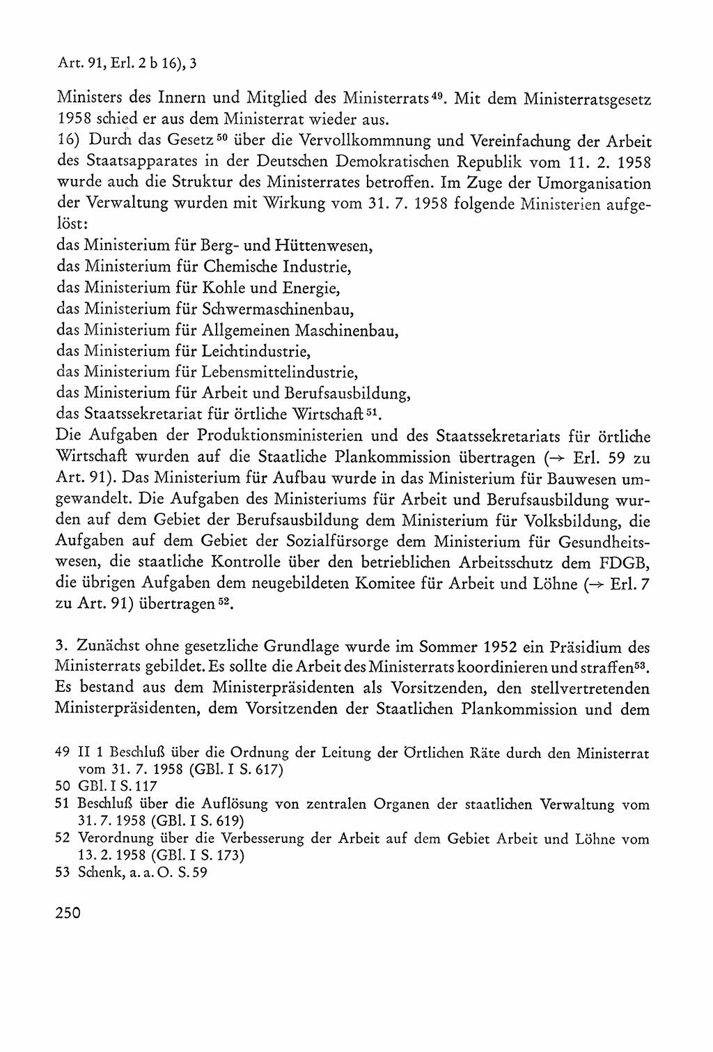 Verfassung der Sowjetischen Besatzungszone (SBZ) Deutschlands [Deutsche Demokratische Republik (DDR)], Text und Kommentar [Bundesrepublik Deutschland (BRD)] 1962, Seite 250 (Verf. SBZ Dtl. DDR Komm. BRD 1962, S. 250)
