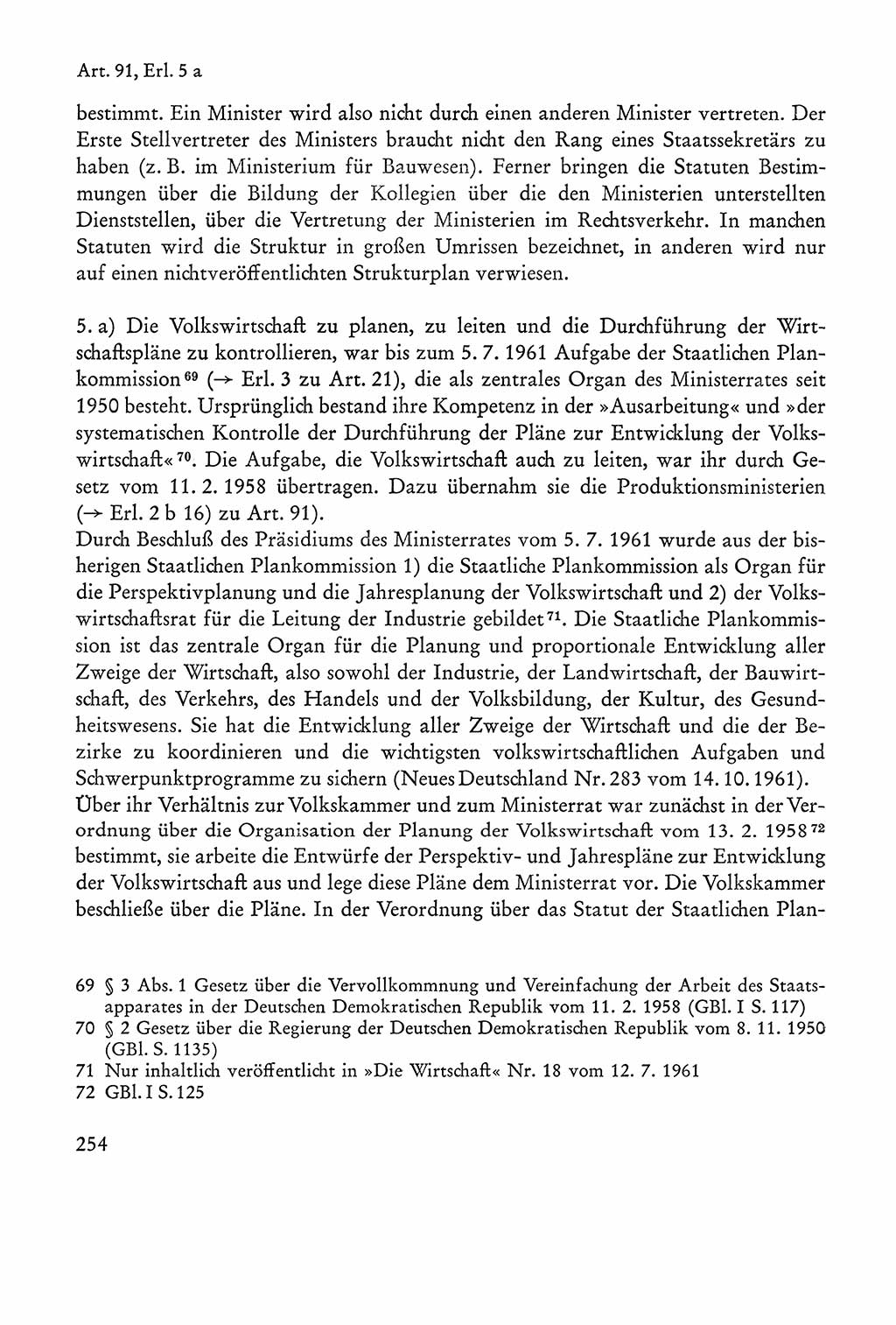 Verfassung der Sowjetischen Besatzungszone (SBZ) Deutschlands [Deutsche Demokratische Republik (DDR)], Text und Kommentar [Bundesrepublik Deutschland (BRD)] 1962, Seite 254 (Verf. SBZ Dtl. DDR Komm. BRD 1962, S. 254)