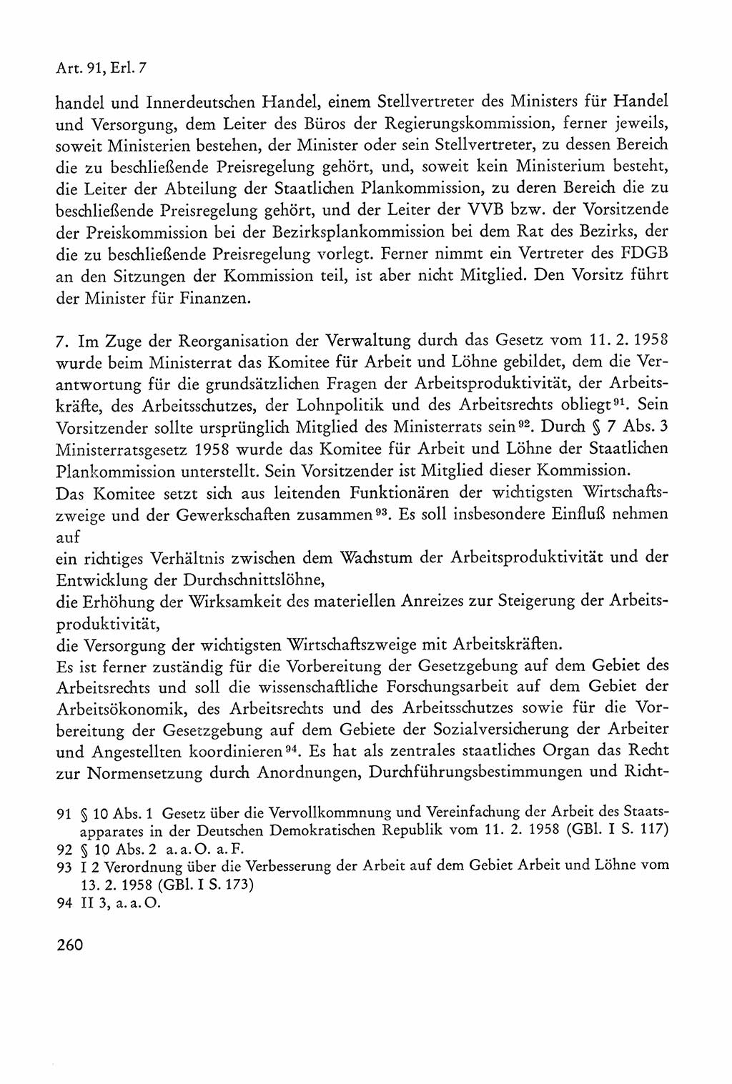 Verfassung der Sowjetischen Besatzungszone (SBZ) Deutschlands [Deutsche Demokratische Republik (DDR)], Text und Kommentar [Bundesrepublik Deutschland (BRD)] 1962, Seite 260 (Verf. SBZ Dtl. DDR Komm. BRD 1962, S. 260)