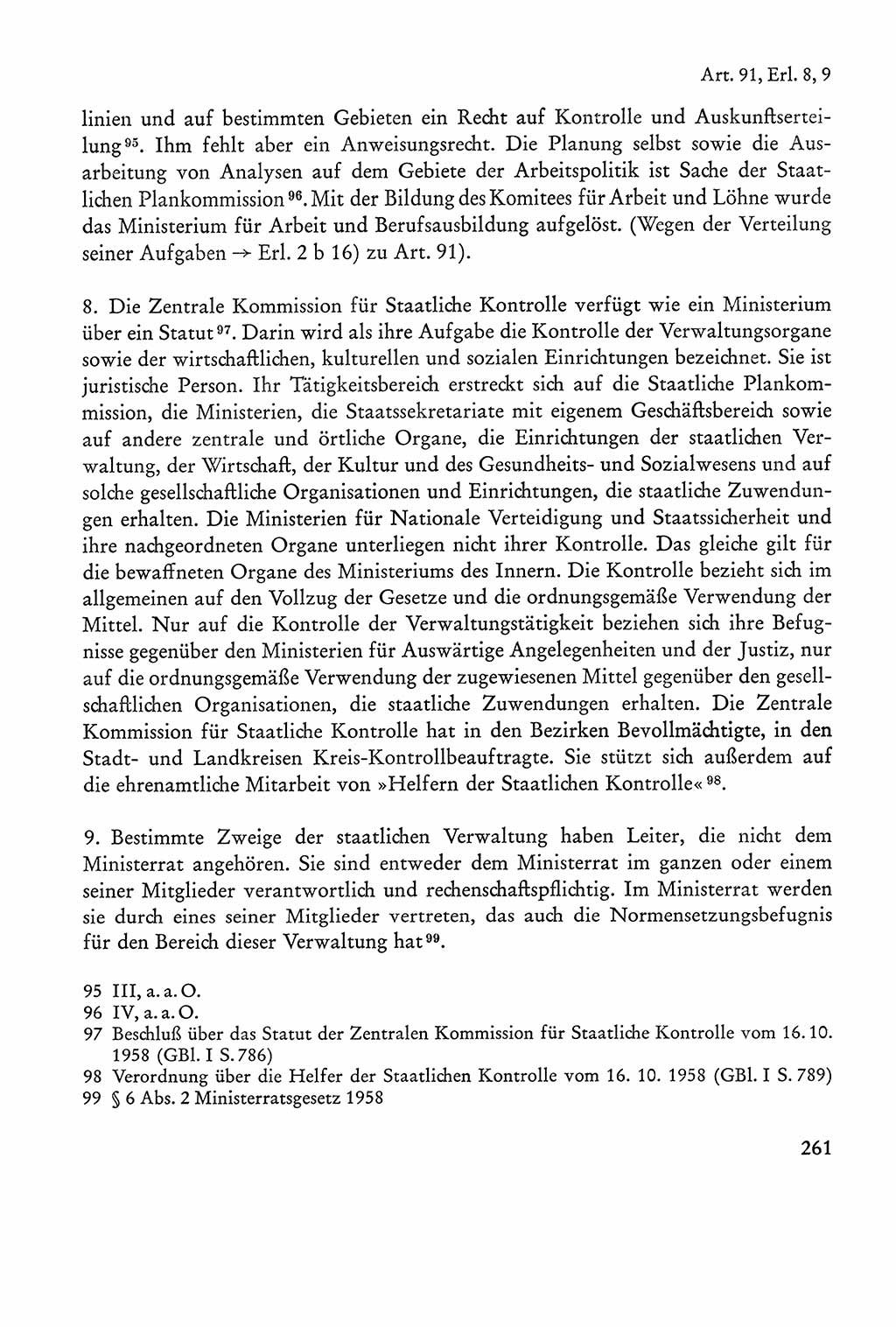 Verfassung der Sowjetischen Besatzungszone (SBZ) Deutschlands [Deutsche Demokratische Republik (DDR)], Text und Kommentar [Bundesrepublik Deutschland (BRD)] 1962, Seite 261 (Verf. SBZ Dtl. DDR Komm. BRD 1962, S. 261)