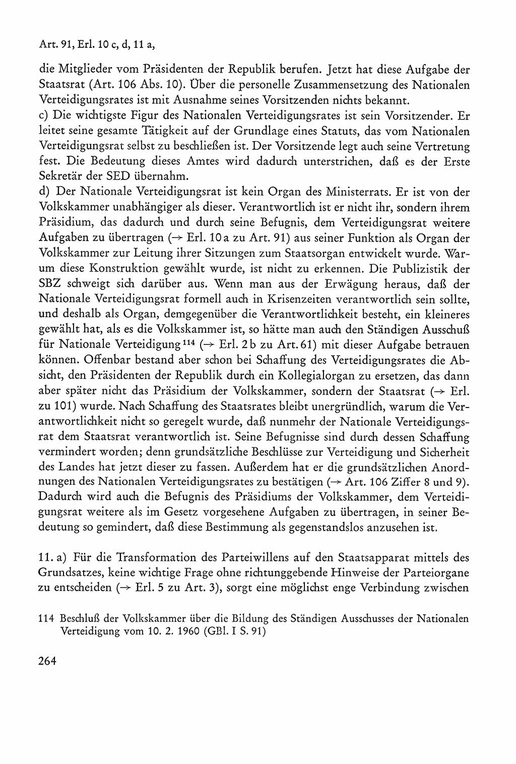 Verfassung der Sowjetischen Besatzungszone (SBZ) Deutschlands [Deutsche Demokratische Republik (DDR)], Text und Kommentar [Bundesrepublik Deutschland (BRD)] 1962, Seite 264 (Verf. SBZ Dtl. DDR Komm. BRD 1962, S. 264)