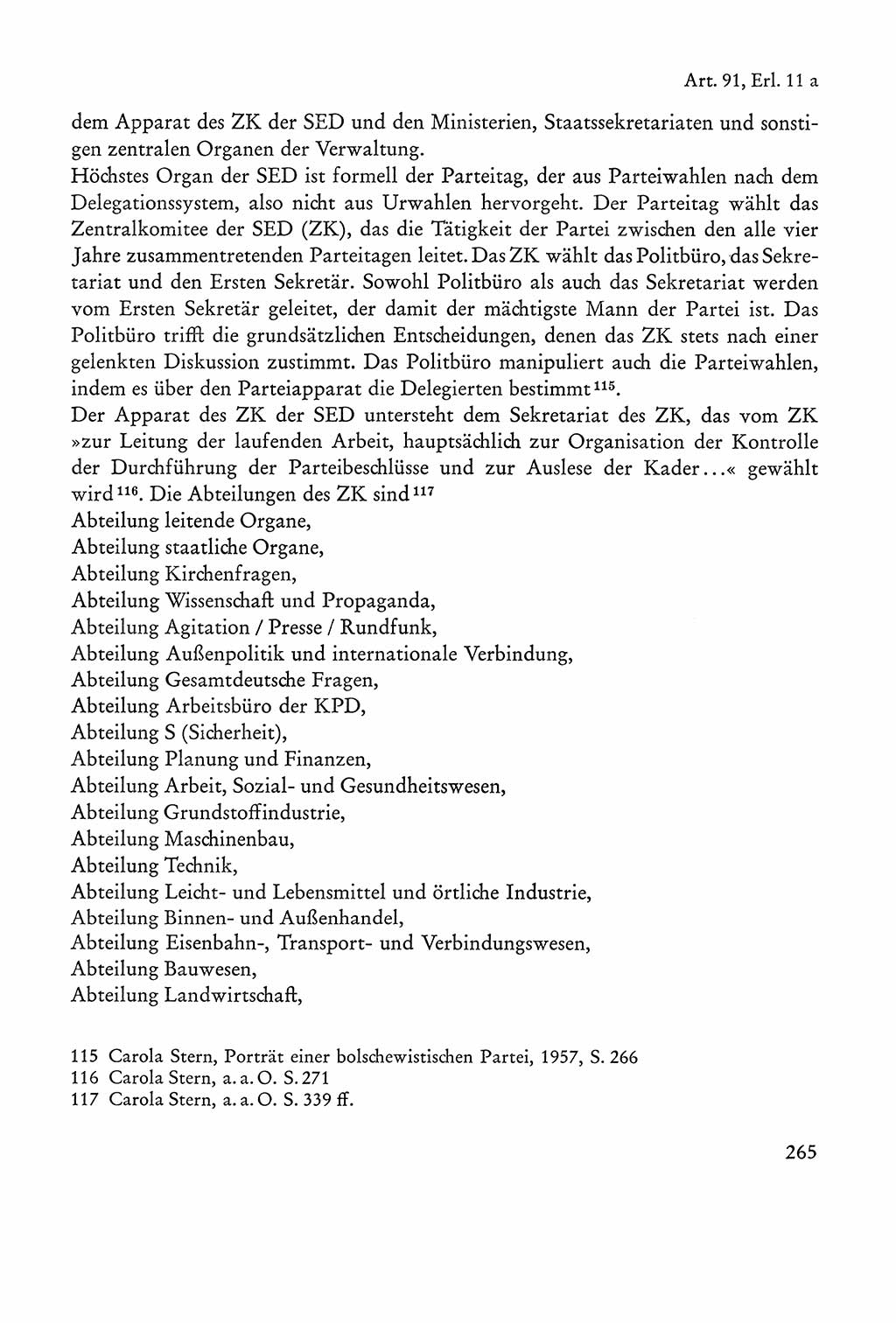 Verfassung der Sowjetischen Besatzungszone (SBZ) Deutschlands [Deutsche Demokratische Republik (DDR)], Text und Kommentar [Bundesrepublik Deutschland (BRD)] 1962, Seite 265 (Verf. SBZ Dtl. DDR Komm. BRD 1962, S. 265)