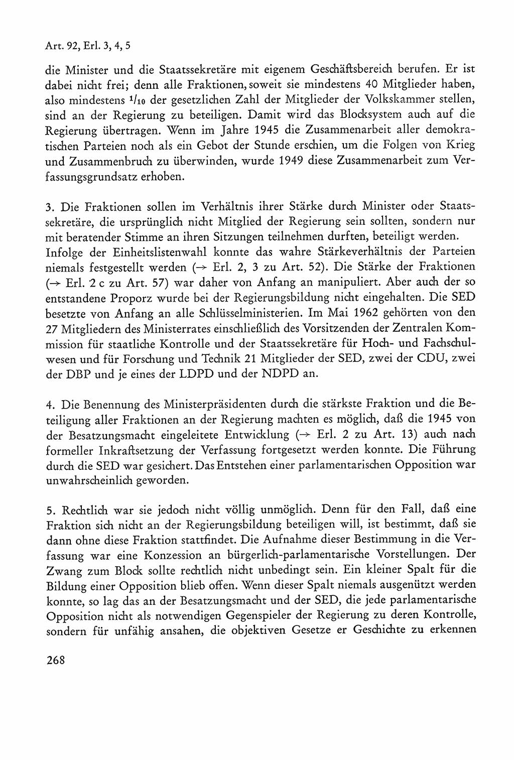 Verfassung der Sowjetischen Besatzungszone (SBZ) Deutschlands [Deutsche Demokratische Republik (DDR)], Text und Kommentar [Bundesrepublik Deutschland (BRD)] 1962, Seite 268 (Verf. SBZ Dtl. DDR Komm. BRD 1962, S. 268)