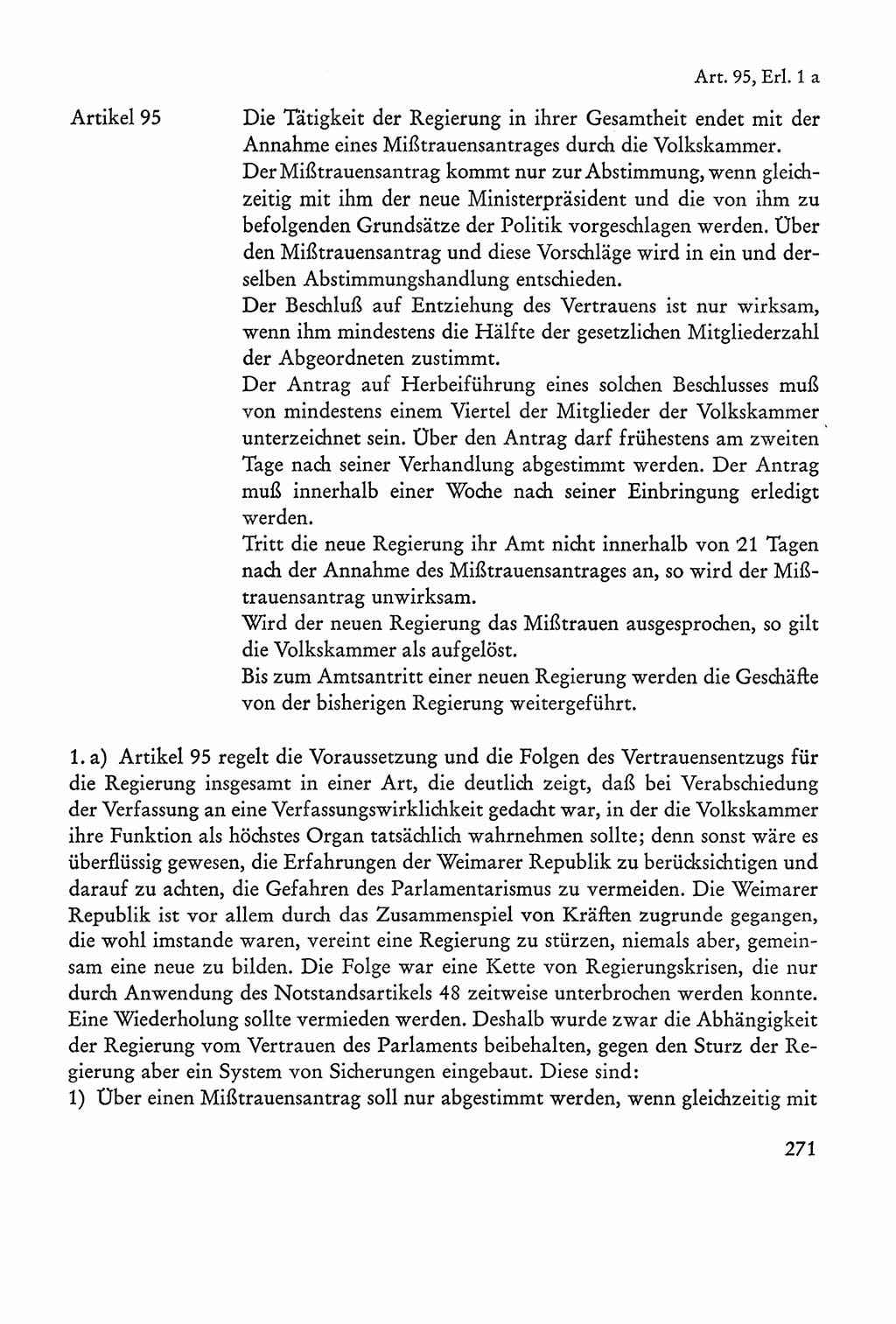 Verfassung der Sowjetischen Besatzungszone (SBZ) Deutschlands [Deutsche Demokratische Republik (DDR)], Text und Kommentar [Bundesrepublik Deutschland (BRD)] 1962, Seite 271 (Verf. SBZ Dtl. DDR Komm. BRD 1962, S. 271)