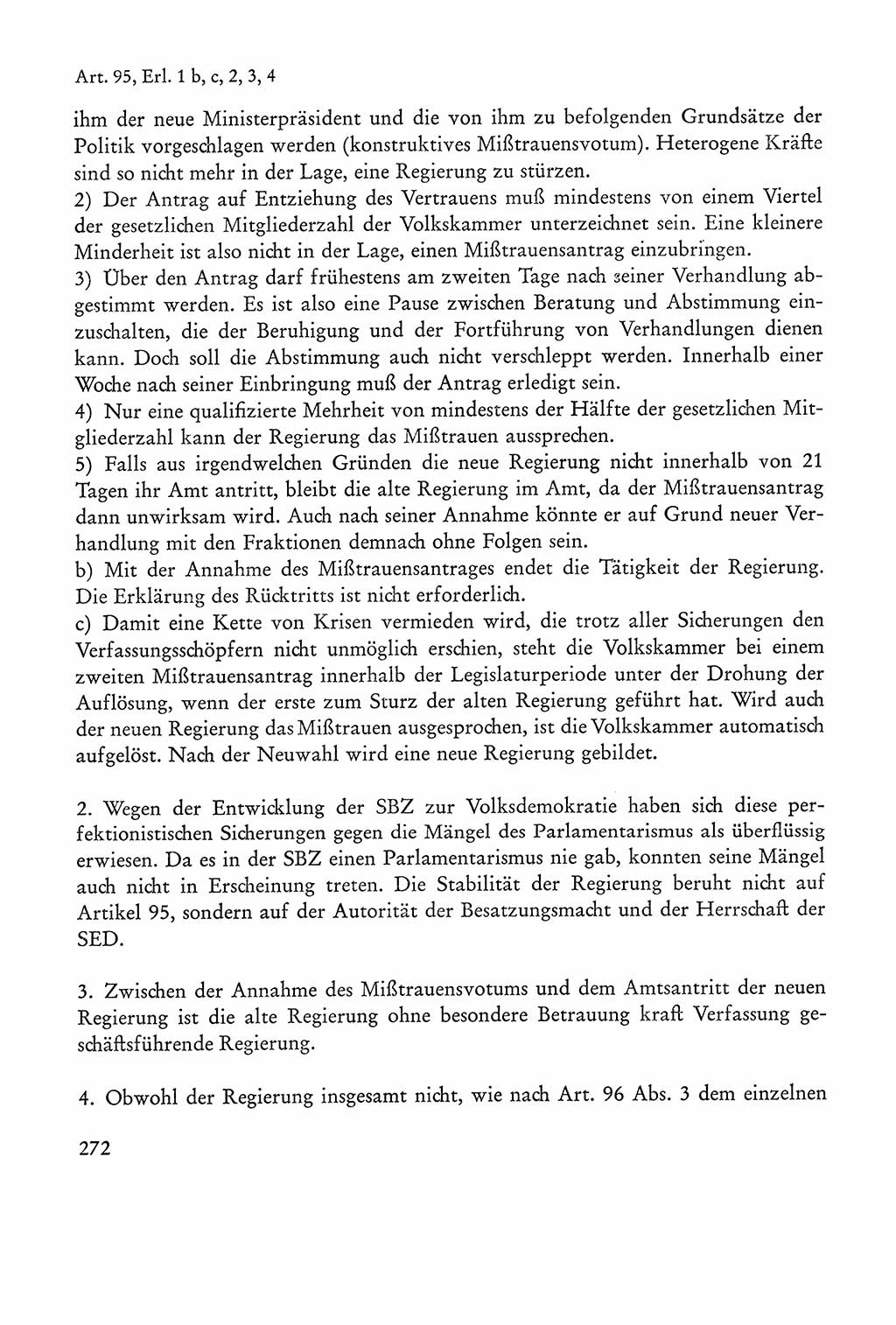 Verfassung der Sowjetischen Besatzungszone (SBZ) Deutschlands [Deutsche Demokratische Republik (DDR)], Text und Kommentar [Bundesrepublik Deutschland (BRD)] 1962, Seite 272 (Verf. SBZ Dtl. DDR Komm. BRD 1962, S. 272)