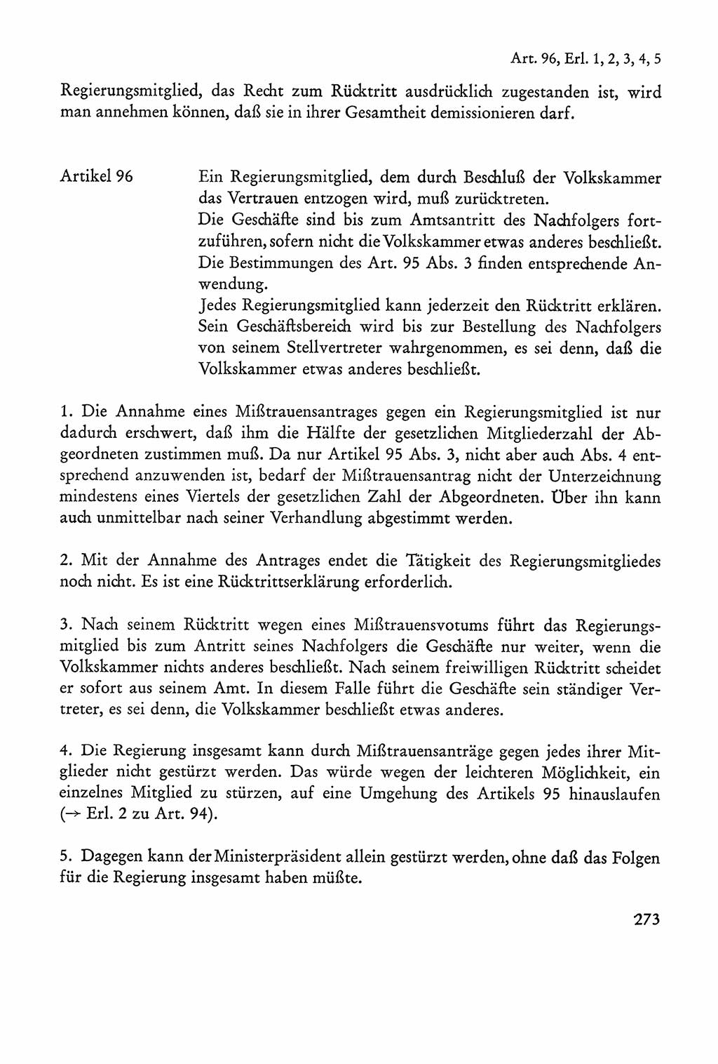 Verfassung der Sowjetischen Besatzungszone (SBZ) Deutschlands [Deutsche Demokratische Republik (DDR)], Text und Kommentar [Bundesrepublik Deutschland (BRD)] 1962, Seite 273 (Verf. SBZ Dtl. DDR Komm. BRD 1962, S. 273)