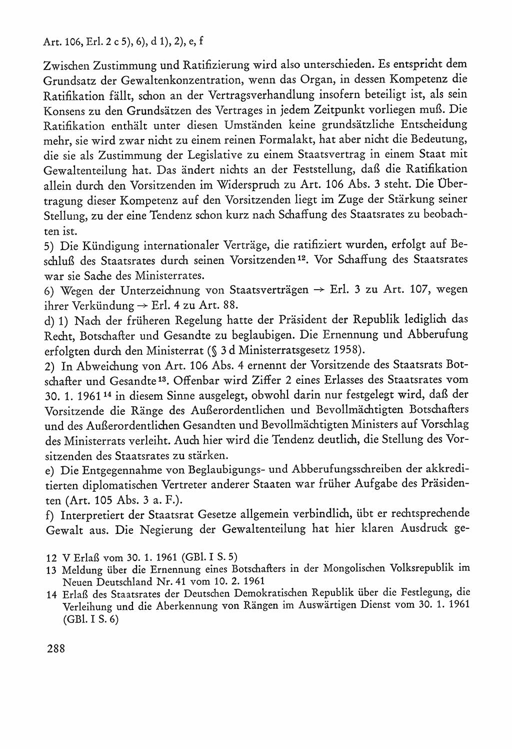 Verfassung der Sowjetischen Besatzungszone (SBZ) Deutschlands [Deutsche Demokratische Republik (DDR)], Text und Kommentar [Bundesrepublik Deutschland (BRD)] 1962, Seite 288 (Verf. SBZ Dtl. DDR Komm. BRD 1962, S. 288)
