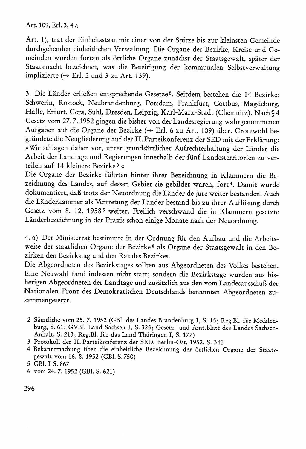 Verfassung der Sowjetischen Besatzungszone (SBZ) Deutschlands [Deutsche Demokratische Republik (DDR)], Text und Kommentar [Bundesrepublik Deutschland (BRD)] 1962, Seite 296 (Verf. SBZ Dtl. DDR Komm. BRD 1962, S. 296)