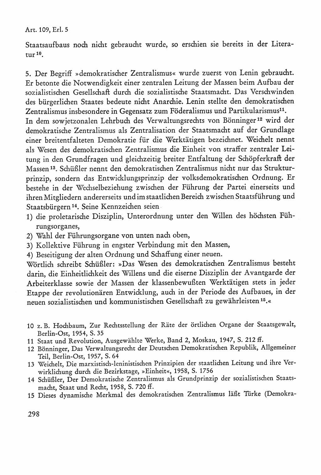 Verfassung der Sowjetischen Besatzungszone (SBZ) Deutschlands [Deutsche Demokratische Republik (DDR)], Text und Kommentar [Bundesrepublik Deutschland (BRD)] 1962, Seite 298 (Verf. SBZ Dtl. DDR Komm. BRD 1962, S. 298)