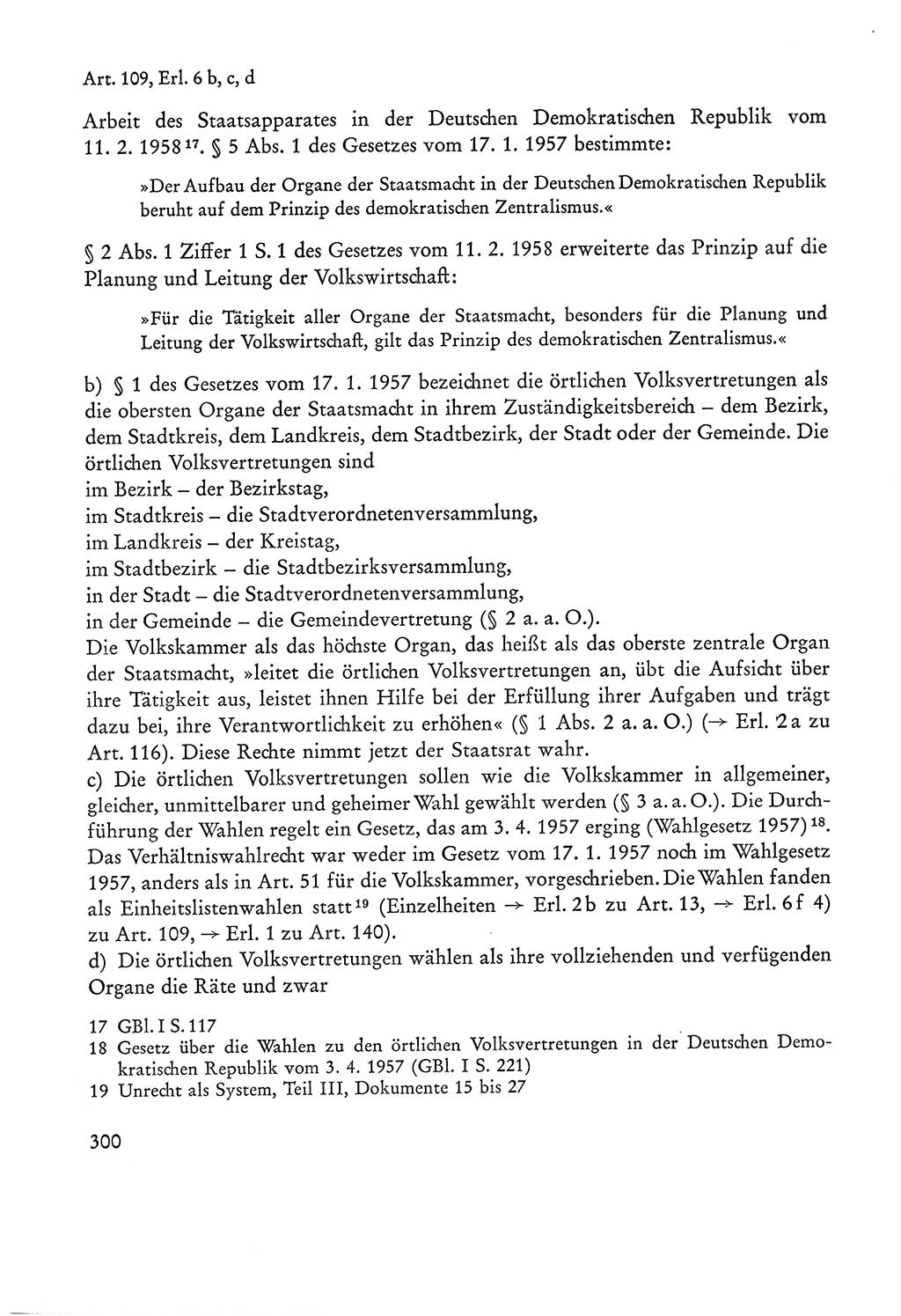 Verfassung der Sowjetischen Besatzungszone (SBZ) Deutschlands [Deutsche Demokratische Republik (DDR)], Text und Kommentar [Bundesrepublik Deutschland (BRD)] 1962, Seite 300 (Verf. SBZ Dtl. DDR Komm. BRD 1962, S. 300)