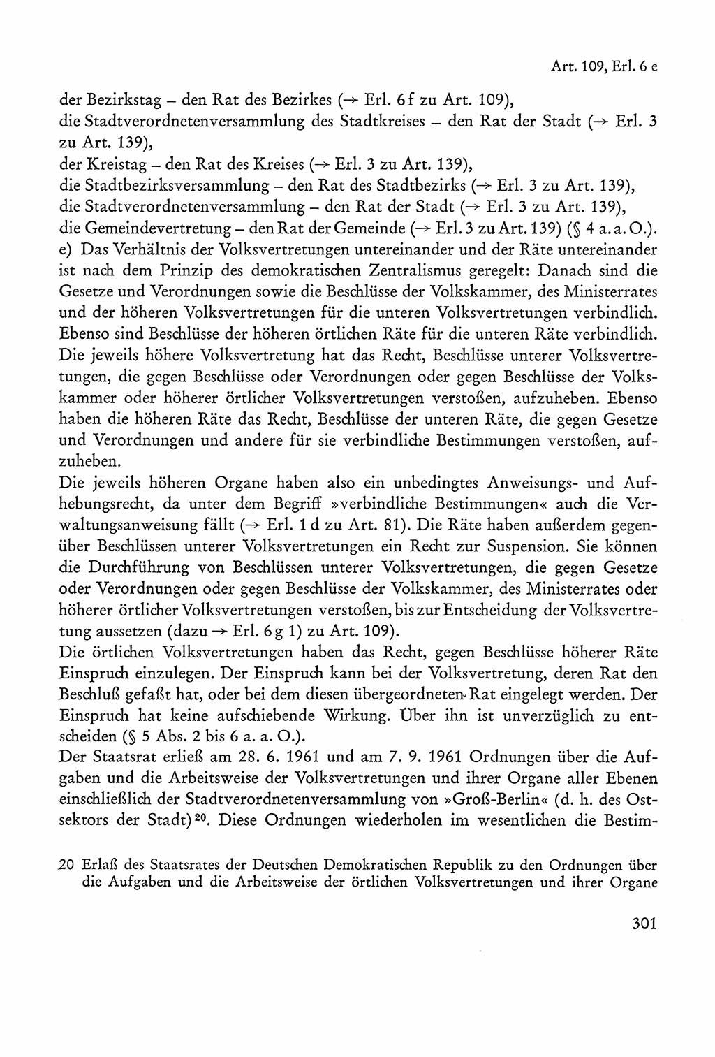 Verfassung der Sowjetischen Besatzungszone (SBZ) Deutschlands [Deutsche Demokratische Republik (DDR)], Text und Kommentar [Bundesrepublik Deutschland (BRD)] 1962, Seite 301 (Verf. SBZ Dtl. DDR Komm. BRD 1962, S. 301)