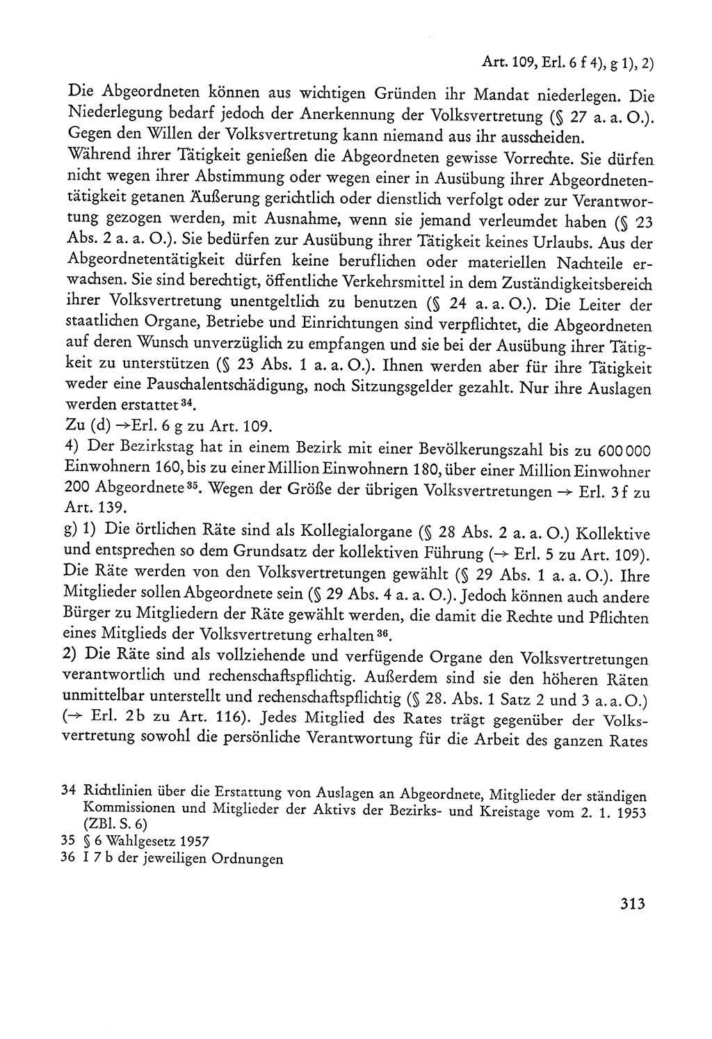 Verfassung der Sowjetischen Besatzungszone (SBZ) Deutschlands [Deutsche Demokratische Republik (DDR)], Text und Kommentar [Bundesrepublik Deutschland (BRD)] 1962, Seite 313 (Verf. SBZ Dtl. DDR Komm. BRD 1962, S. 313)