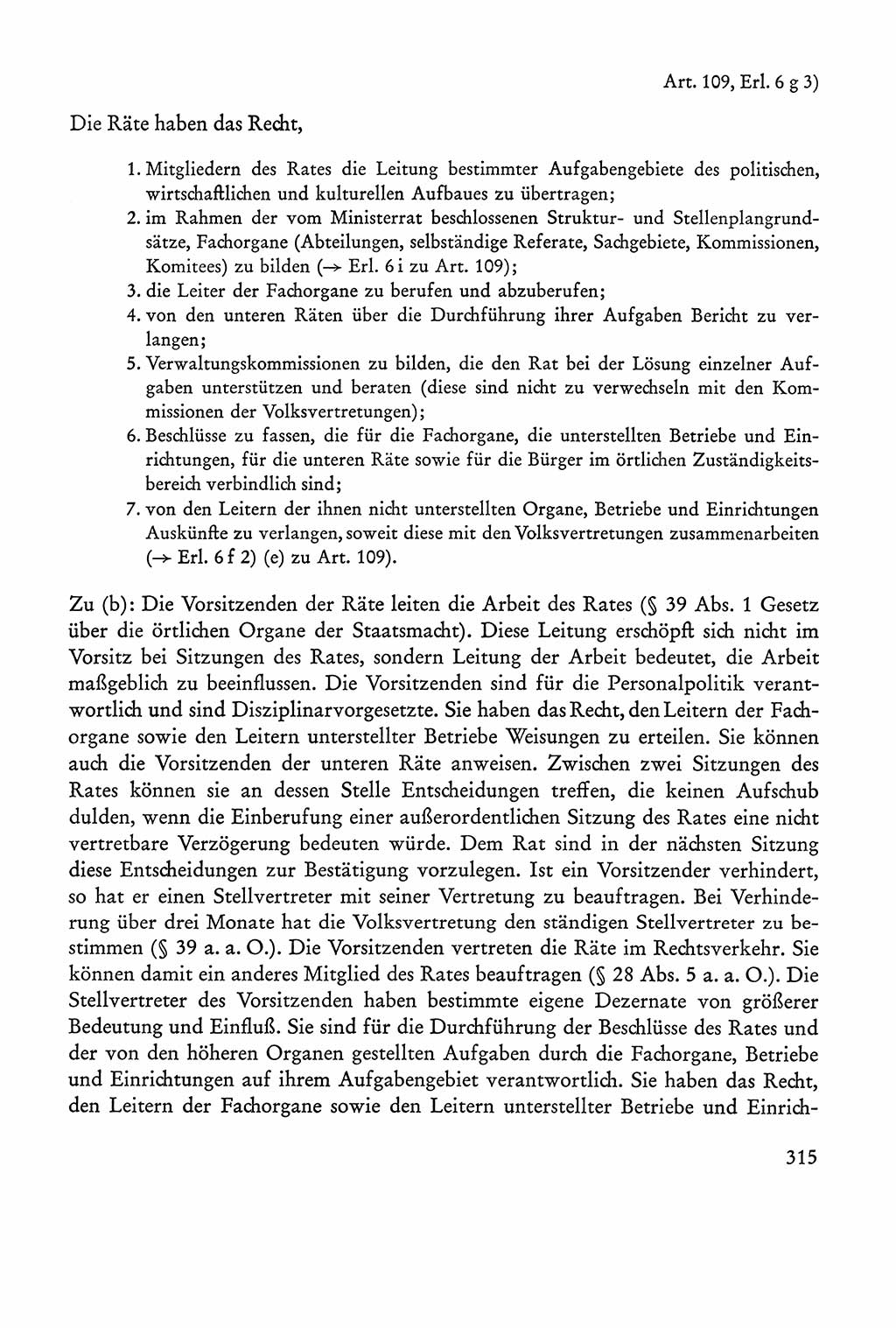 Verfassung der Sowjetischen Besatzungszone (SBZ) Deutschlands [Deutsche Demokratische Republik (DDR)], Text und Kommentar [Bundesrepublik Deutschland (BRD)] 1962, Seite 315 (Verf. SBZ Dtl. DDR Komm. BRD 1962, S. 315)