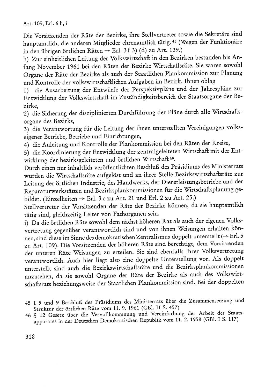 Verfassung der Sowjetischen Besatzungszone (SBZ) Deutschlands [Deutsche Demokratische Republik (DDR)], Text und Kommentar [Bundesrepublik Deutschland (BRD)] 1962, Seite 318 (Verf. SBZ Dtl. DDR Komm. BRD 1962, S. 318)