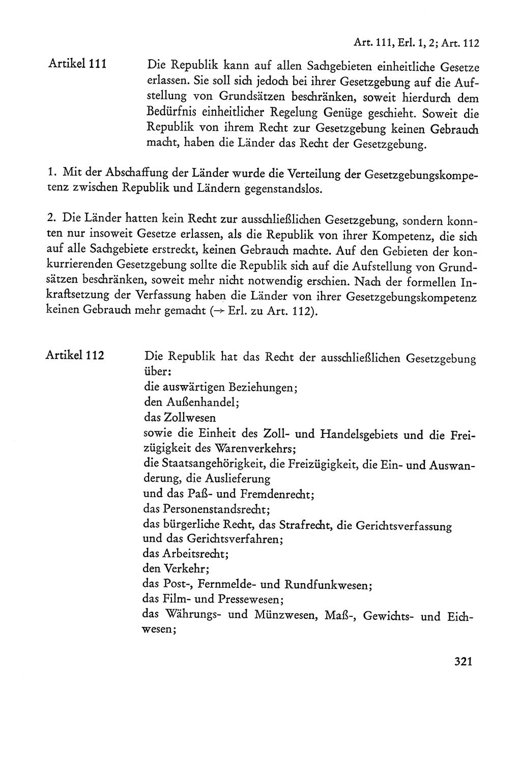 Verfassung der Sowjetischen Besatzungszone (SBZ) Deutschlands [Deutsche Demokratische Republik (DDR)], Text und Kommentar [Bundesrepublik Deutschland (BRD)] 1962, Seite 321 (Verf. SBZ Dtl. DDR Komm. BRD 1962, S. 321)