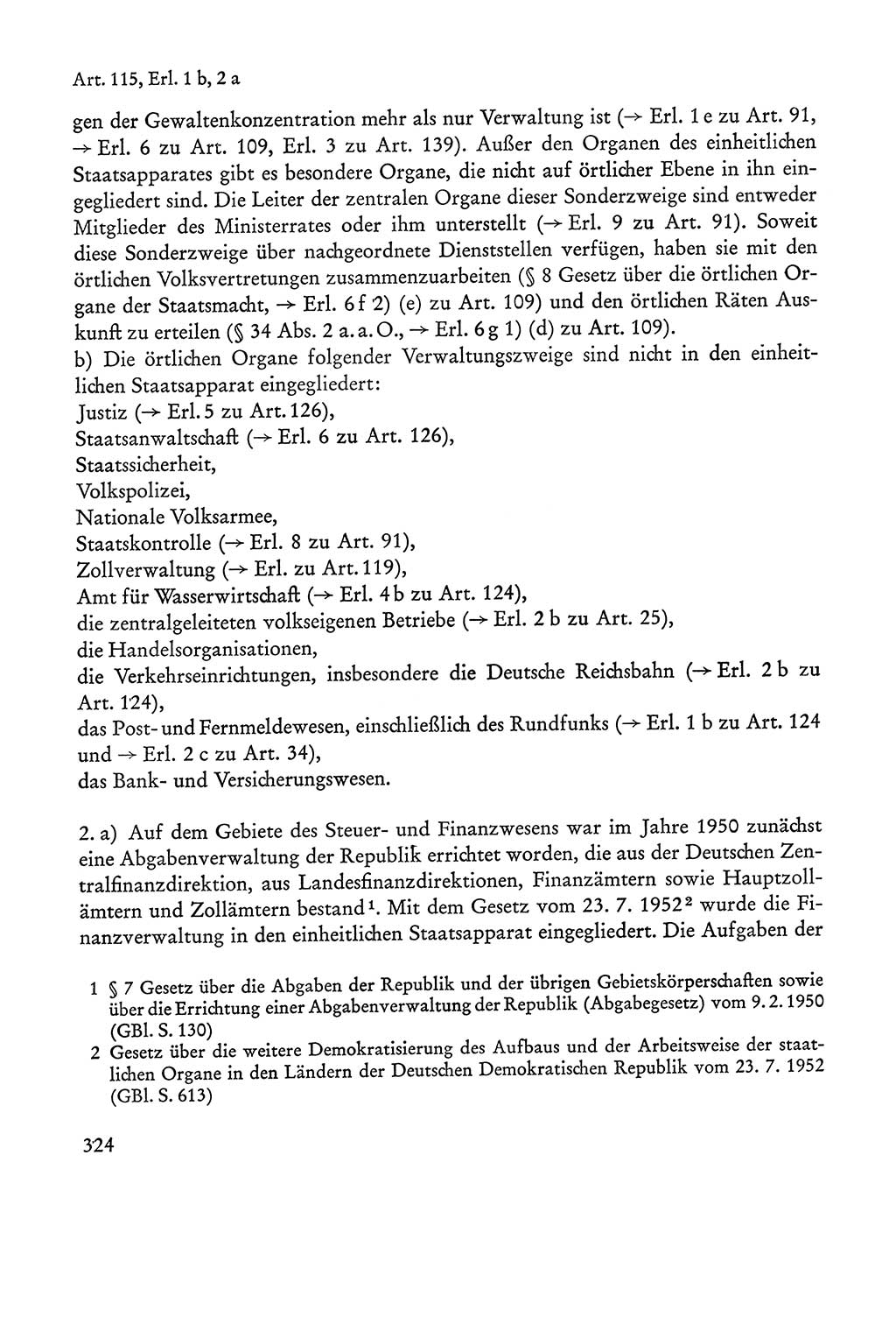 Verfassung der Sowjetischen Besatzungszone (SBZ) Deutschlands [Deutsche Demokratische Republik (DDR)], Text und Kommentar [Bundesrepublik Deutschland (BRD)] 1962, Seite 324 (Verf. SBZ Dtl. DDR Komm. BRD 1962, S. 324)