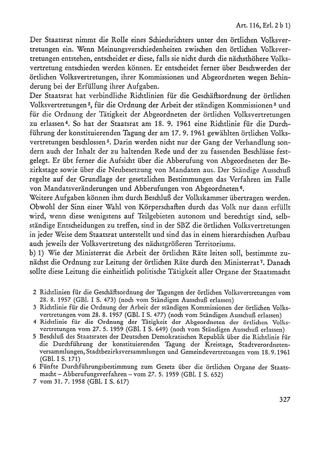 Verfassung der Sowjetischen Besatzungszone (SBZ) Deutschlands [Deutsche Demokratische Republik (DDR)], Text und Kommentar [Bundesrepublik Deutschland (BRD)] 1962, Seite 327 (Verf. SBZ Dtl. DDR Komm. BRD 1962, S. 327)