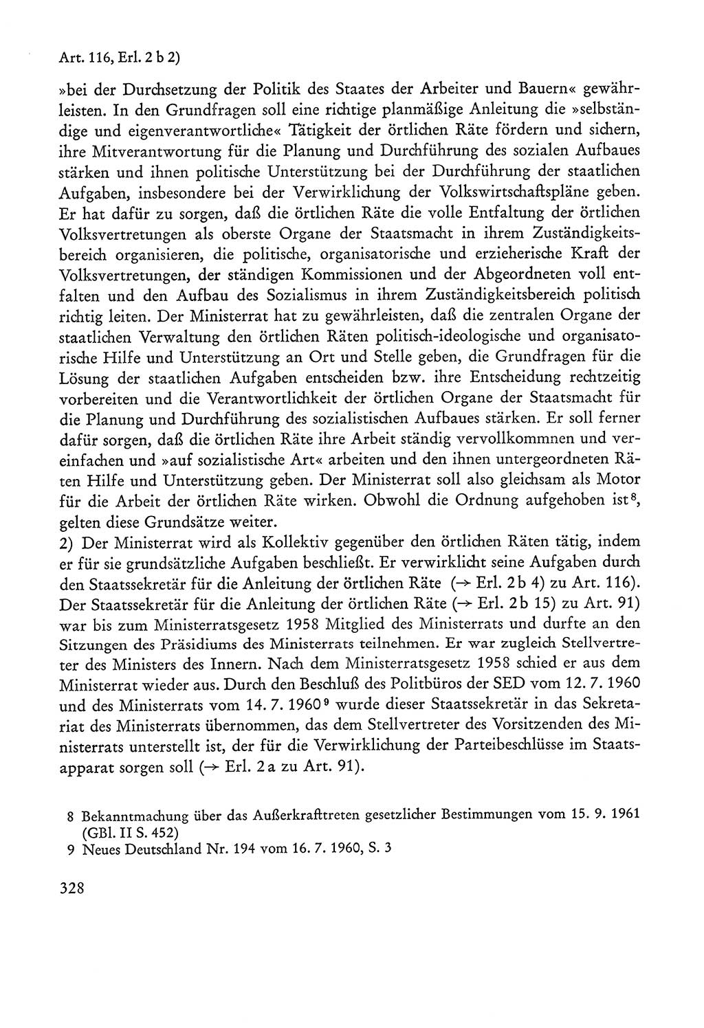 Verfassung der Sowjetischen Besatzungszone (SBZ) Deutschlands [Deutsche Demokratische Republik (DDR)], Text und Kommentar [Bundesrepublik Deutschland (BRD)] 1962, Seite 328 (Verf. SBZ Dtl. DDR Komm. BRD 1962, S. 328)