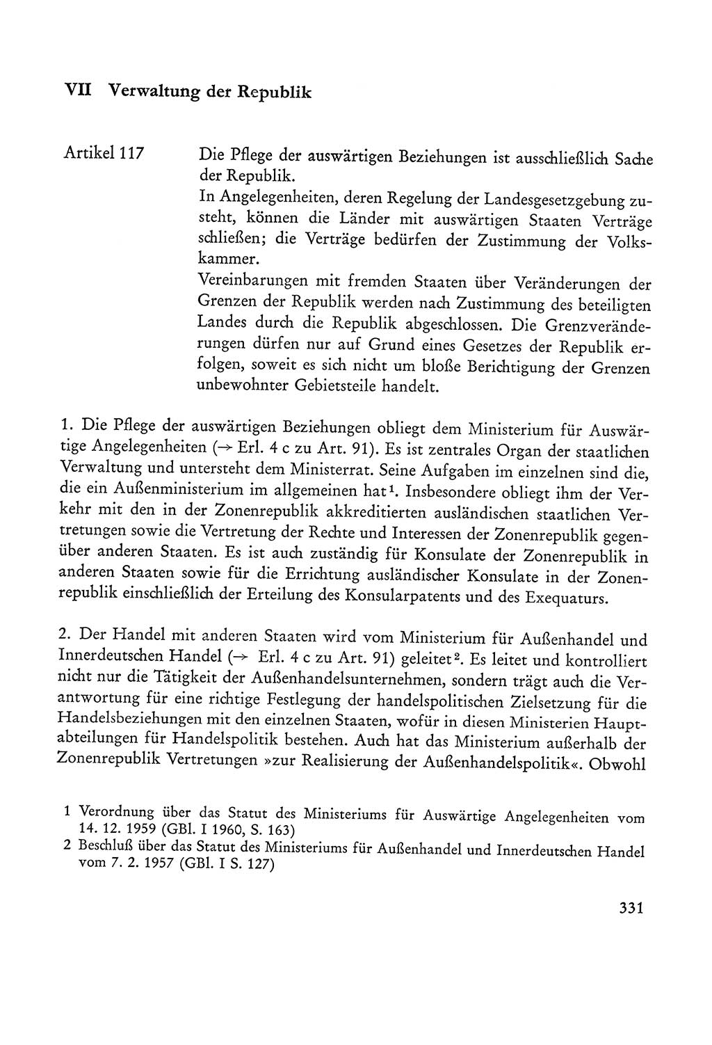 Verfassung der Sowjetischen Besatzungszone (SBZ) Deutschlands [Deutsche Demokratische Republik (DDR)], Text und Kommentar [Bundesrepublik Deutschland (BRD)] 1962, Seite 331 (Verf. SBZ Dtl. DDR Komm. BRD 1962, S. 331)