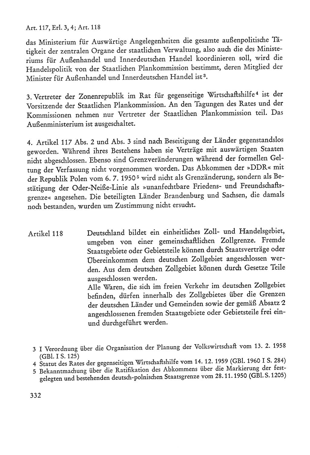 Verfassung der Sowjetischen Besatzungszone (SBZ) Deutschlands [Deutsche Demokratische Republik (DDR)], Text und Kommentar [Bundesrepublik Deutschland (BRD)] 1962, Seite 332 (Verf. SBZ Dtl. DDR Komm. BRD 1962, S. 332)