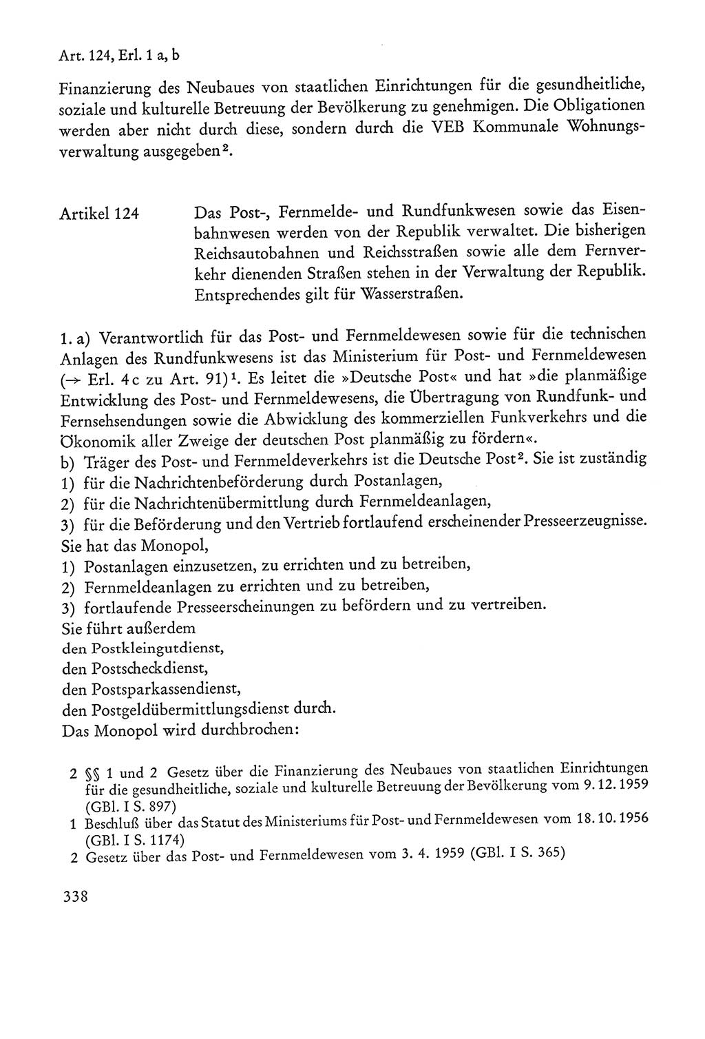Verfassung der Sowjetischen Besatzungszone (SBZ) Deutschlands [Deutsche Demokratische Republik (DDR)], Text und Kommentar [Bundesrepublik Deutschland (BRD)] 1962, Seite 338 (Verf. SBZ Dtl. DDR Komm. BRD 1962, S. 338)