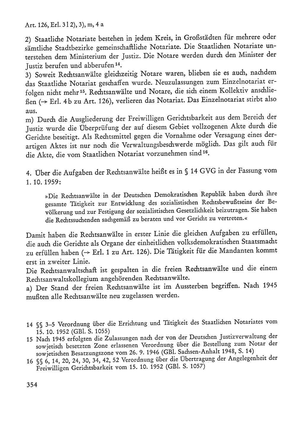 Verfassung der Sowjetischen Besatzungszone (SBZ) Deutschlands [Deutsche Demokratische Republik (DDR)], Text und Kommentar [Bundesrepublik Deutschland (BRD)] 1962, Seite 354 (Verf. SBZ Dtl. DDR Komm. BRD 1962, S. 354)