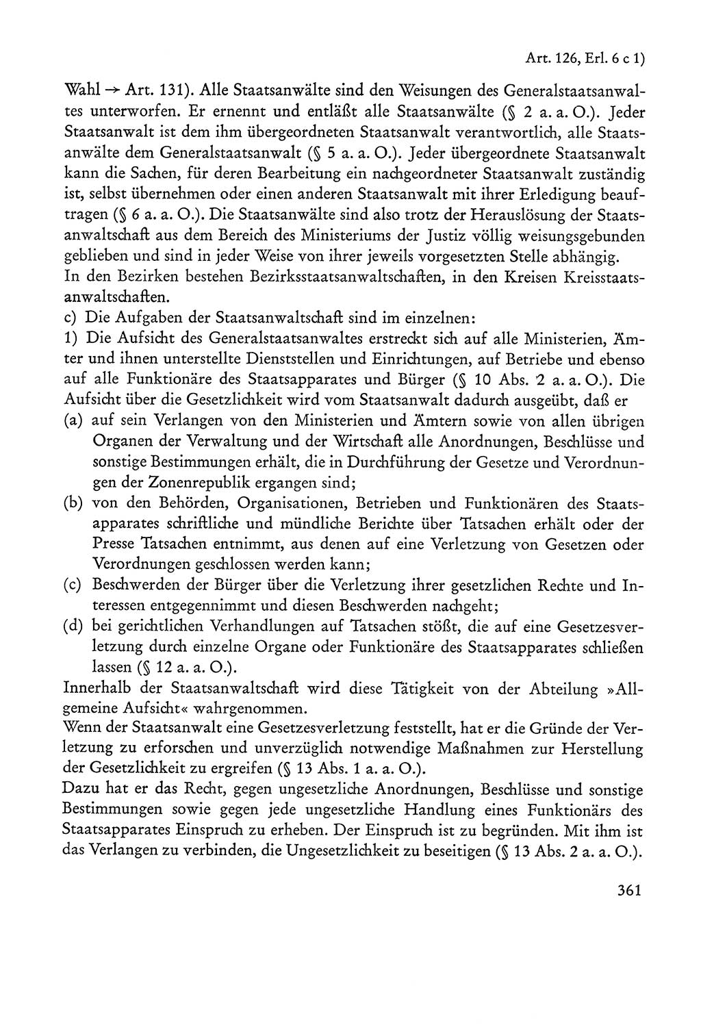 Verfassung der Sowjetischen Besatzungszone (SBZ) Deutschlands [Deutsche Demokratische Republik (DDR)], Text und Kommentar [Bundesrepublik Deutschland (BRD)] 1962, Seite 361 (Verf. SBZ Dtl. DDR Komm. BRD 1962, S. 361)