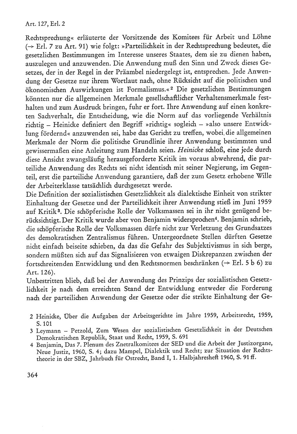 Verfassung der Sowjetischen Besatzungszone (SBZ) Deutschlands [Deutsche Demokratische Republik (DDR)], Text und Kommentar [Bundesrepublik Deutschland (BRD)] 1962, Seite 364 (Verf. SBZ Dtl. DDR Komm. BRD 1962, S. 364)