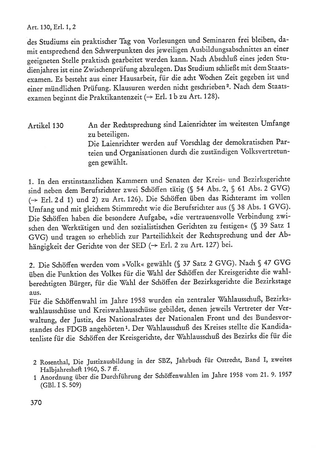 Verfassung der Sowjetischen Besatzungszone (SBZ) Deutschlands [Deutsche Demokratische Republik (DDR)], Text und Kommentar [Bundesrepublik Deutschland (BRD)] 1962, Seite 370 (Verf. SBZ Dtl. DDR Komm. BRD 1962, S. 370)