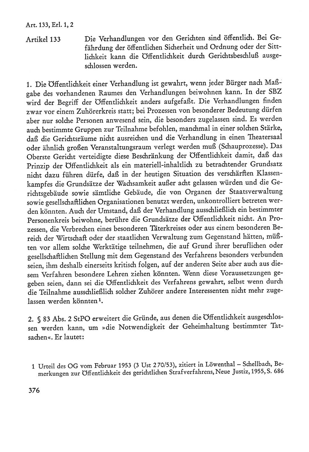 Verfassung der Sowjetischen Besatzungszone (SBZ) Deutschlands [Deutsche Demokratische Republik (DDR)], Text und Kommentar [Bundesrepublik Deutschland (BRD)] 1962, Seite 376 (Verf. SBZ Dtl. DDR Komm. BRD 1962, S. 376)