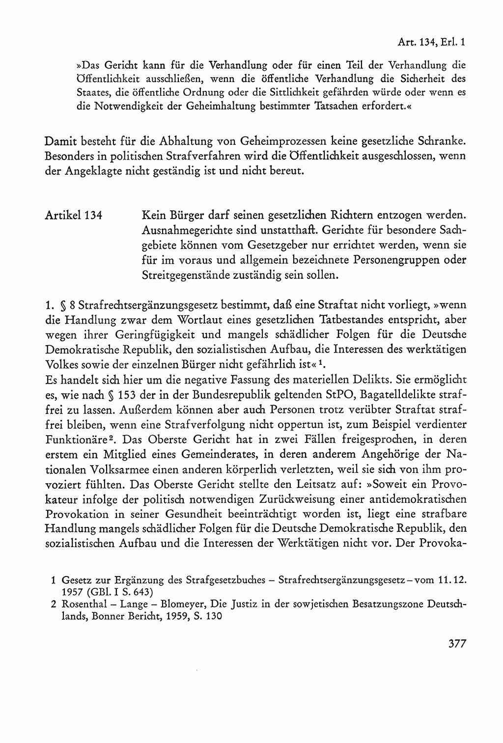 Verfassung der Sowjetischen Besatzungszone (SBZ) Deutschlands [Deutsche Demokratische Republik (DDR)], Text und Kommentar [Bundesrepublik Deutschland (BRD)] 1962, Seite 377 (Verf. SBZ Dtl. DDR Komm. BRD 1962, S. 377)